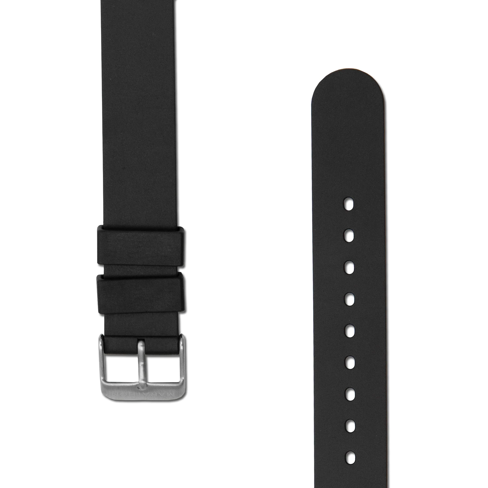 Two-Piece Rubber Dive Strap, Black, 18mm - Image 3