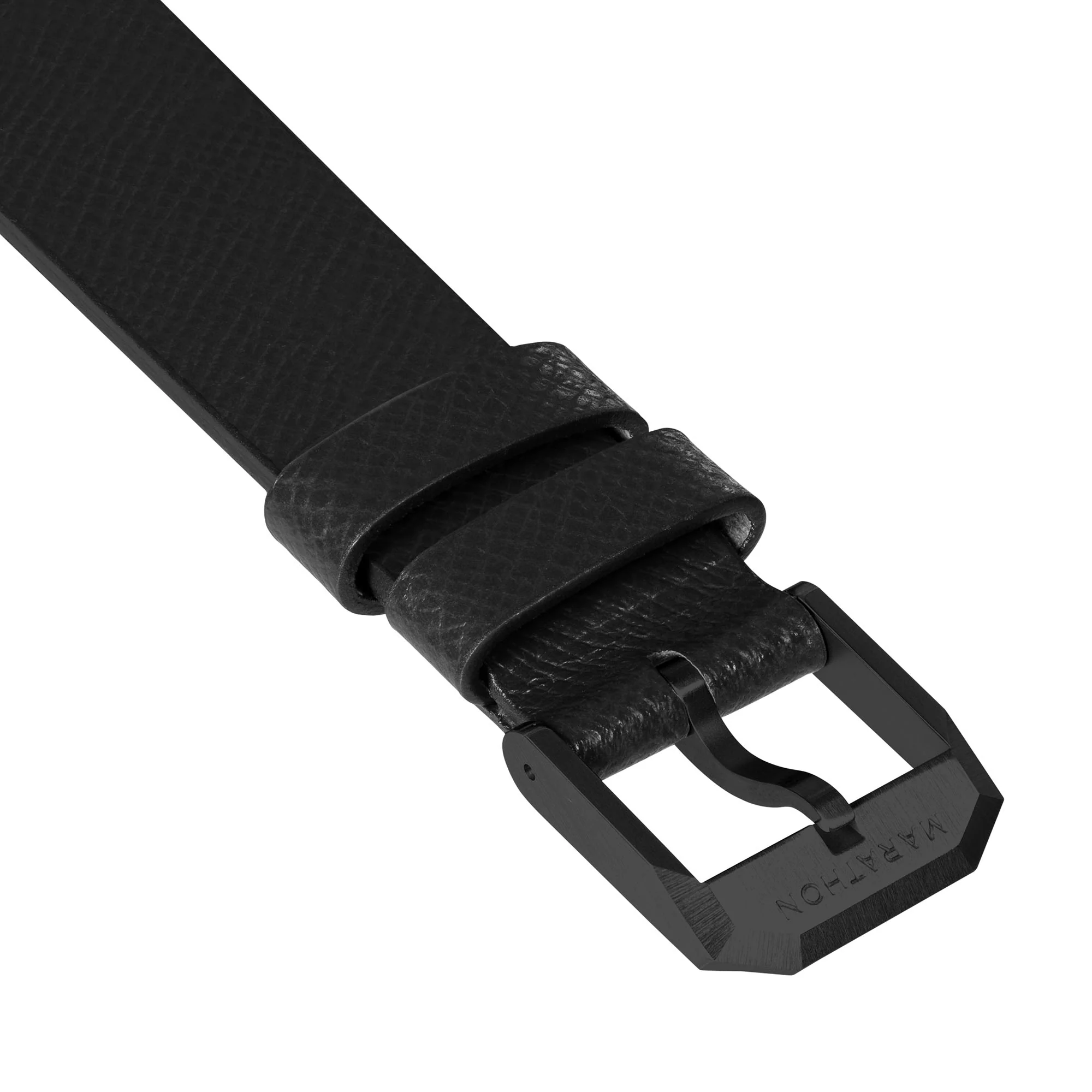 2-Piece Leather Strap, 18mm, Black, Anthracite Hardware - Image 2