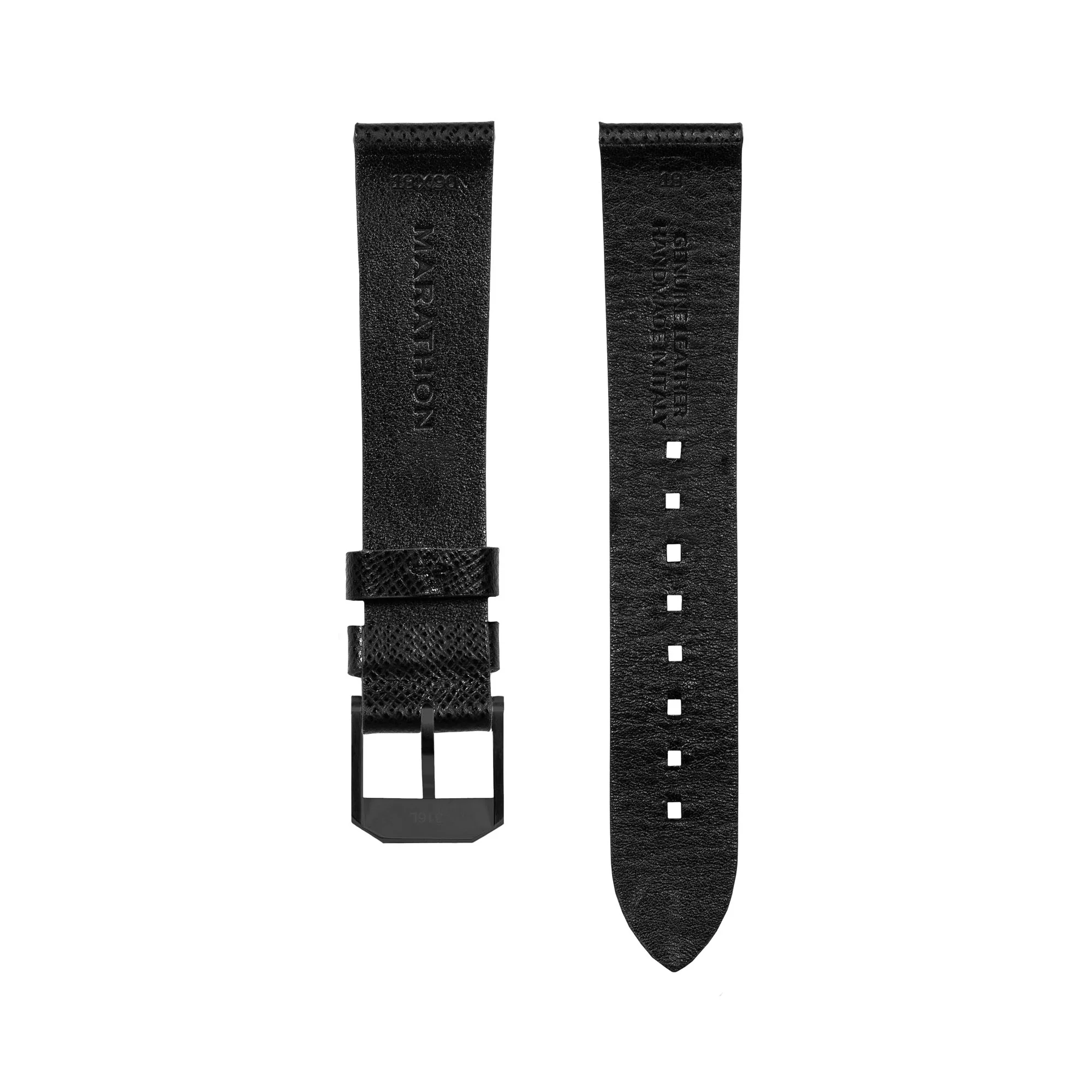 2-Piece Leather Strap, 18mm, Black, Anthracite Hardware - Image 8