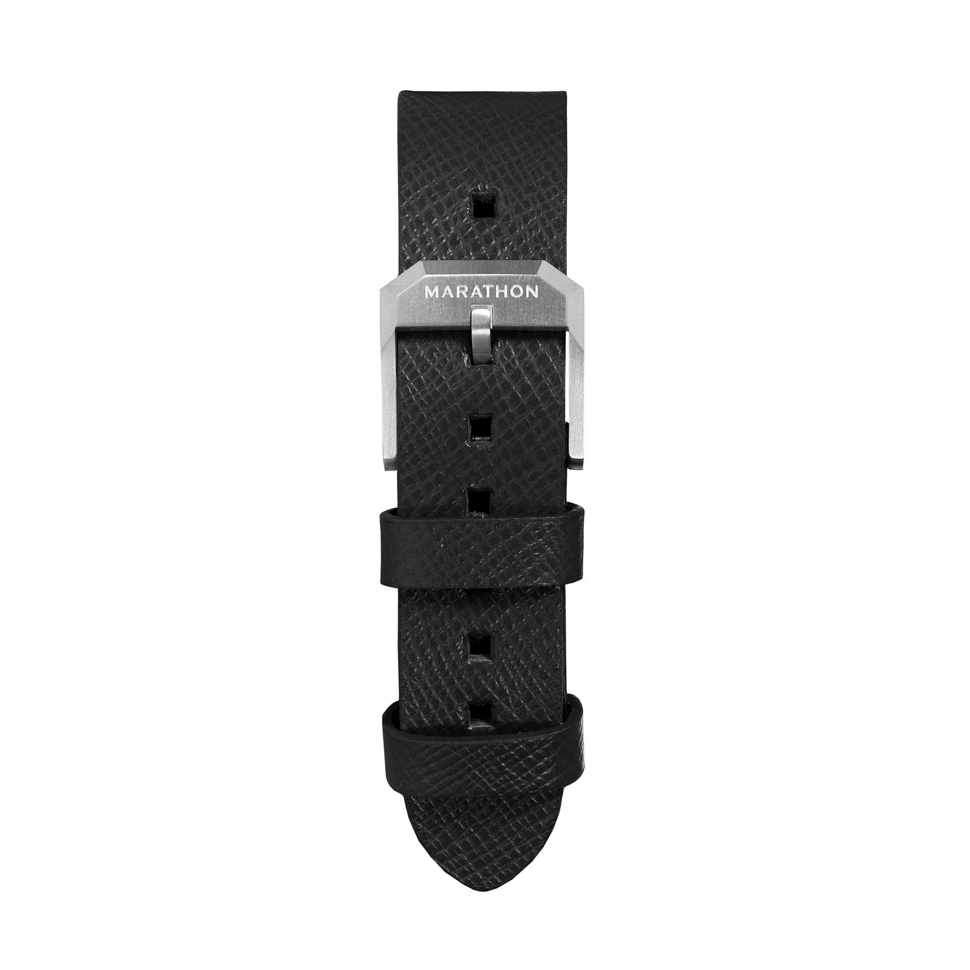18mm 2-Piece Leather Strap, Black with Brushed Steel Hardware - Image 8