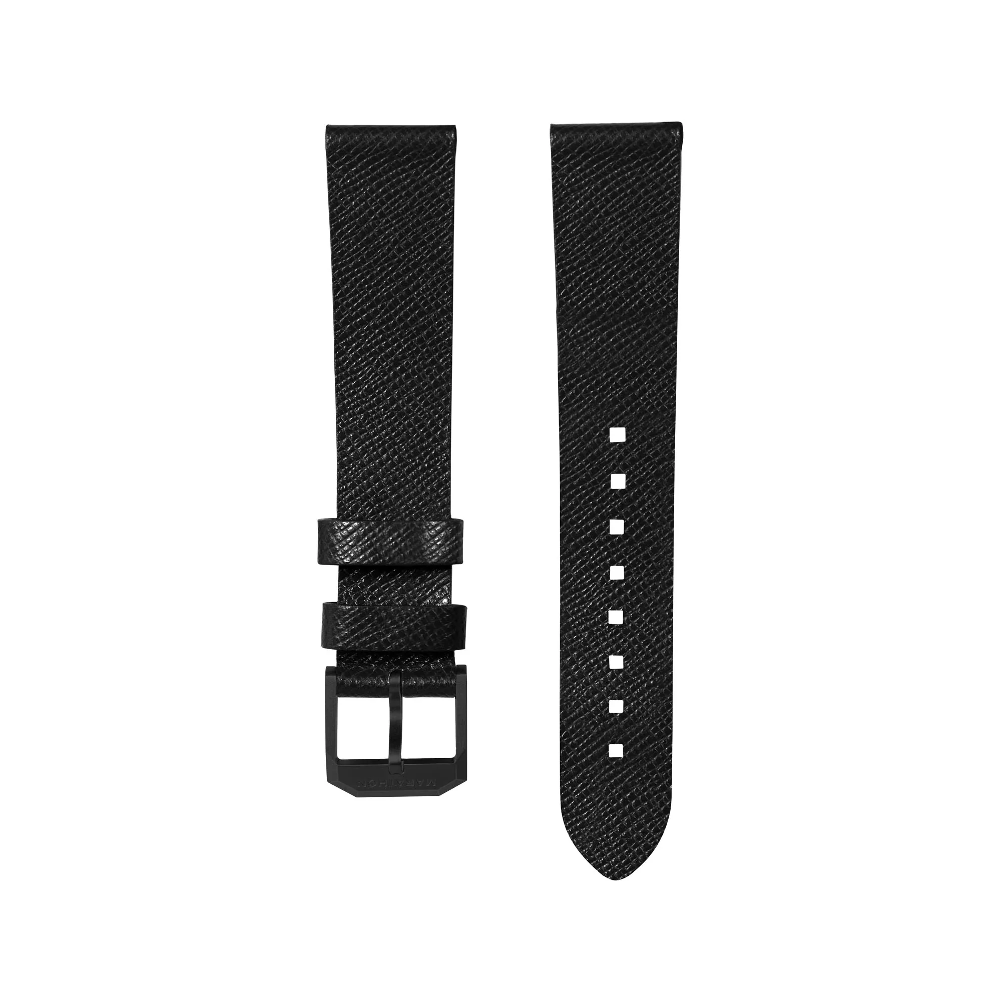 20mm 2-Piece Leather Strap, Black with Anthracite Hardware - Image 6