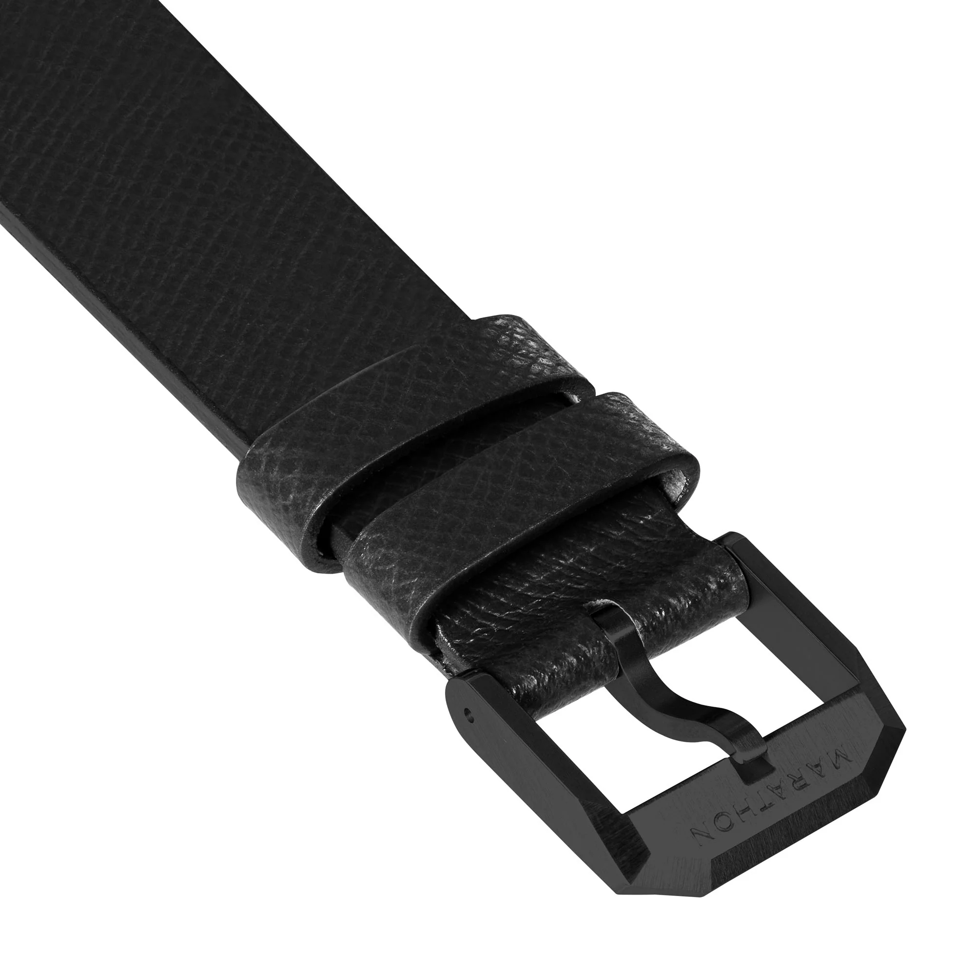 20mm 2-Piece Leather Strap, Black with Anthracite Hardware - Image 7