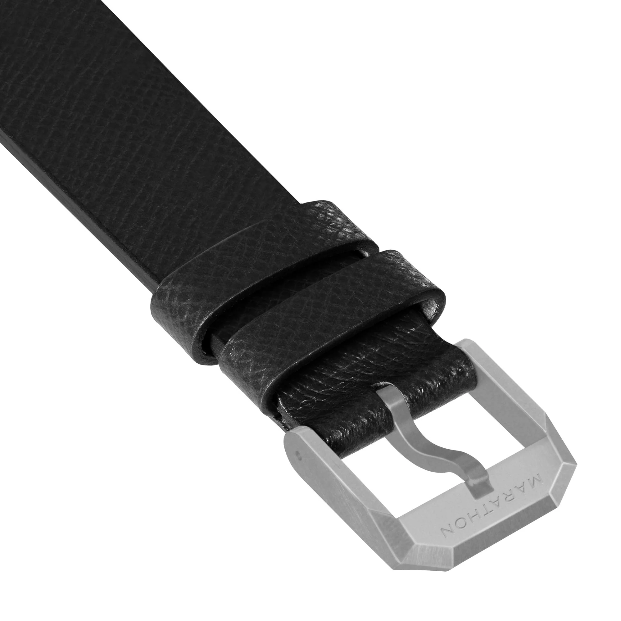 20mm 2-Piece Leather Strap, Black with Parkerized Hardware - Image 8