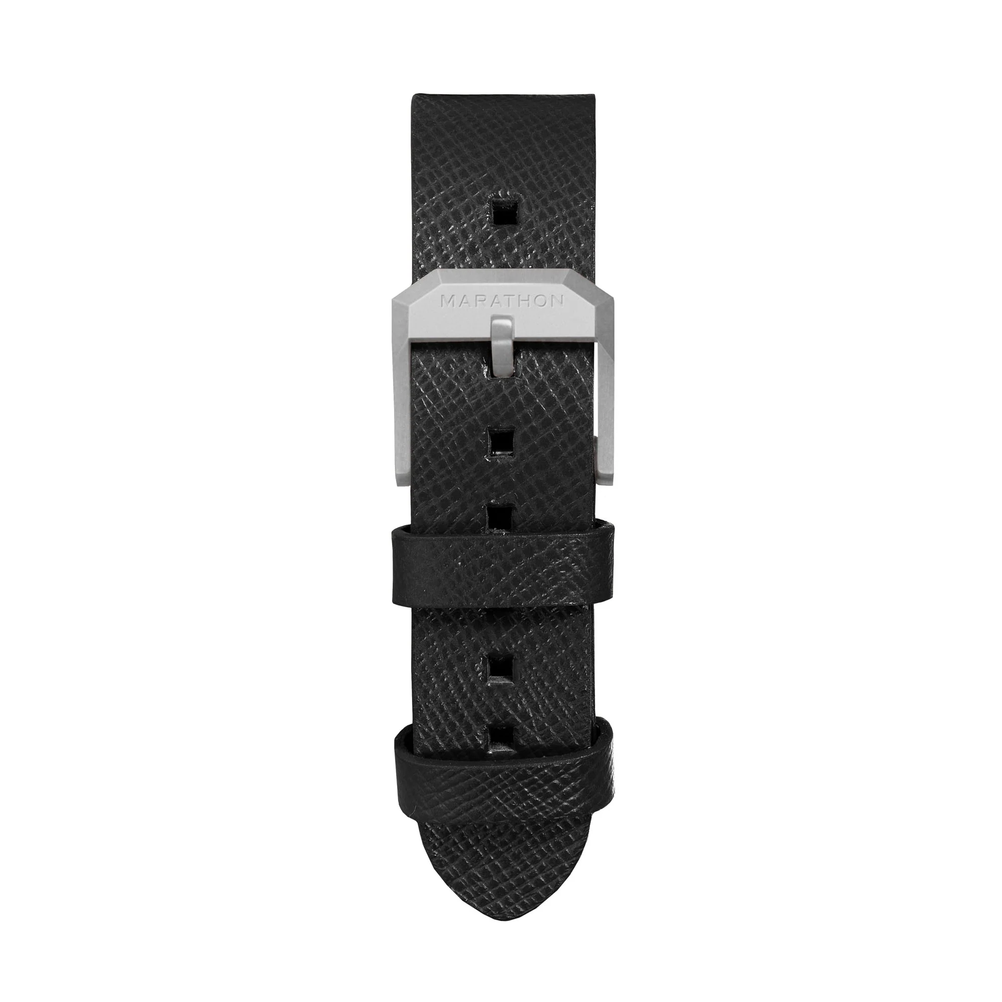 20mm 2-Piece Leather Strap, Black with Parkerized Hardware - Image 9