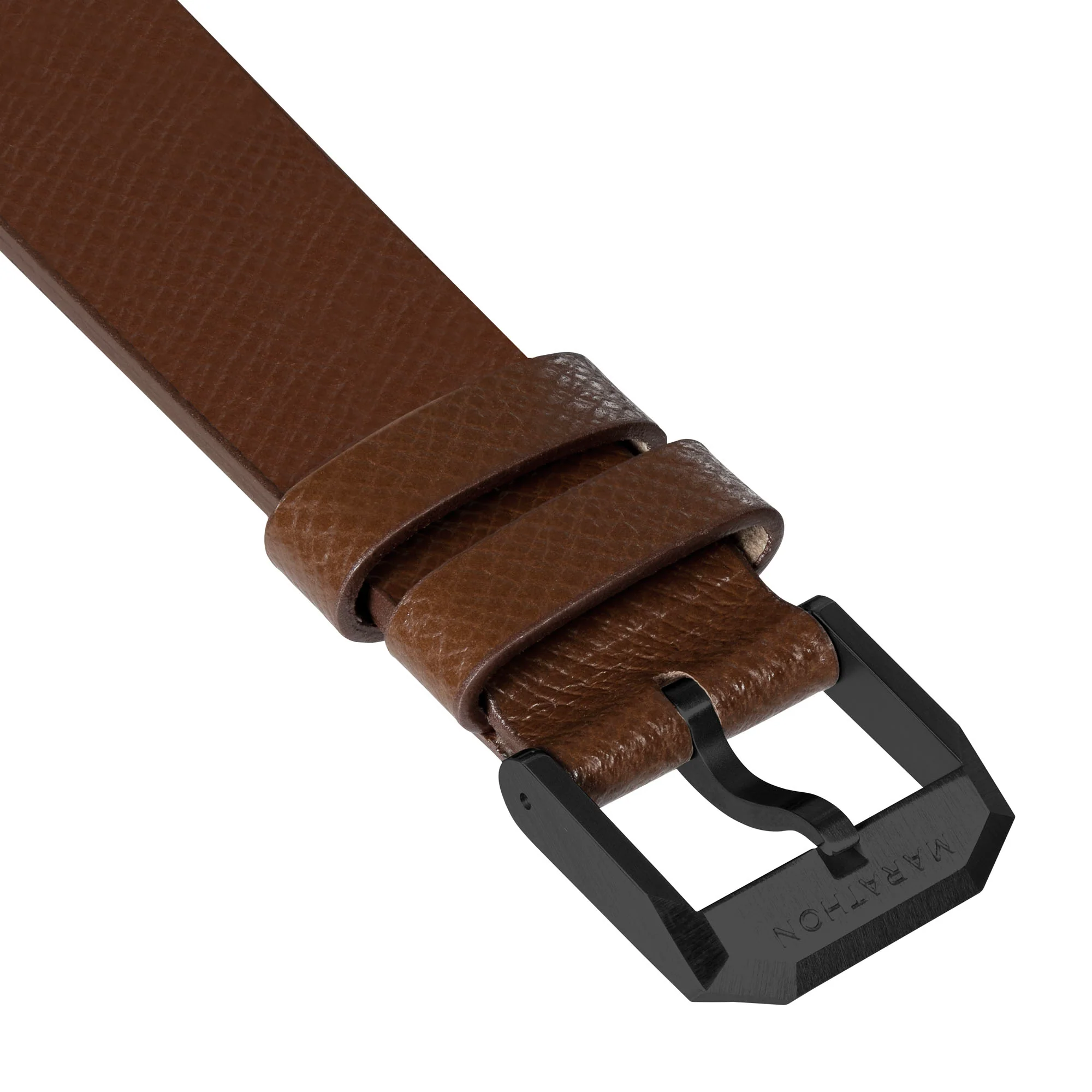 20mm 2-Piece Leather Strap, Cognac with Anthracite Hardware - Image 2