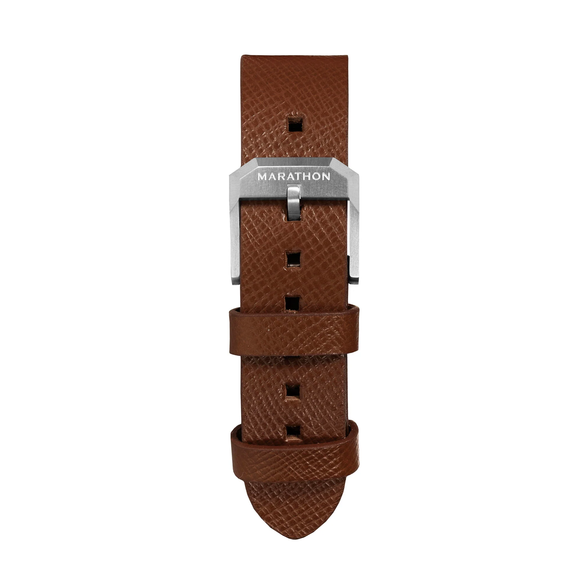 20mm 2-Piece Leather Strap, Cognac with Brushed Steel Hardware - Image 10