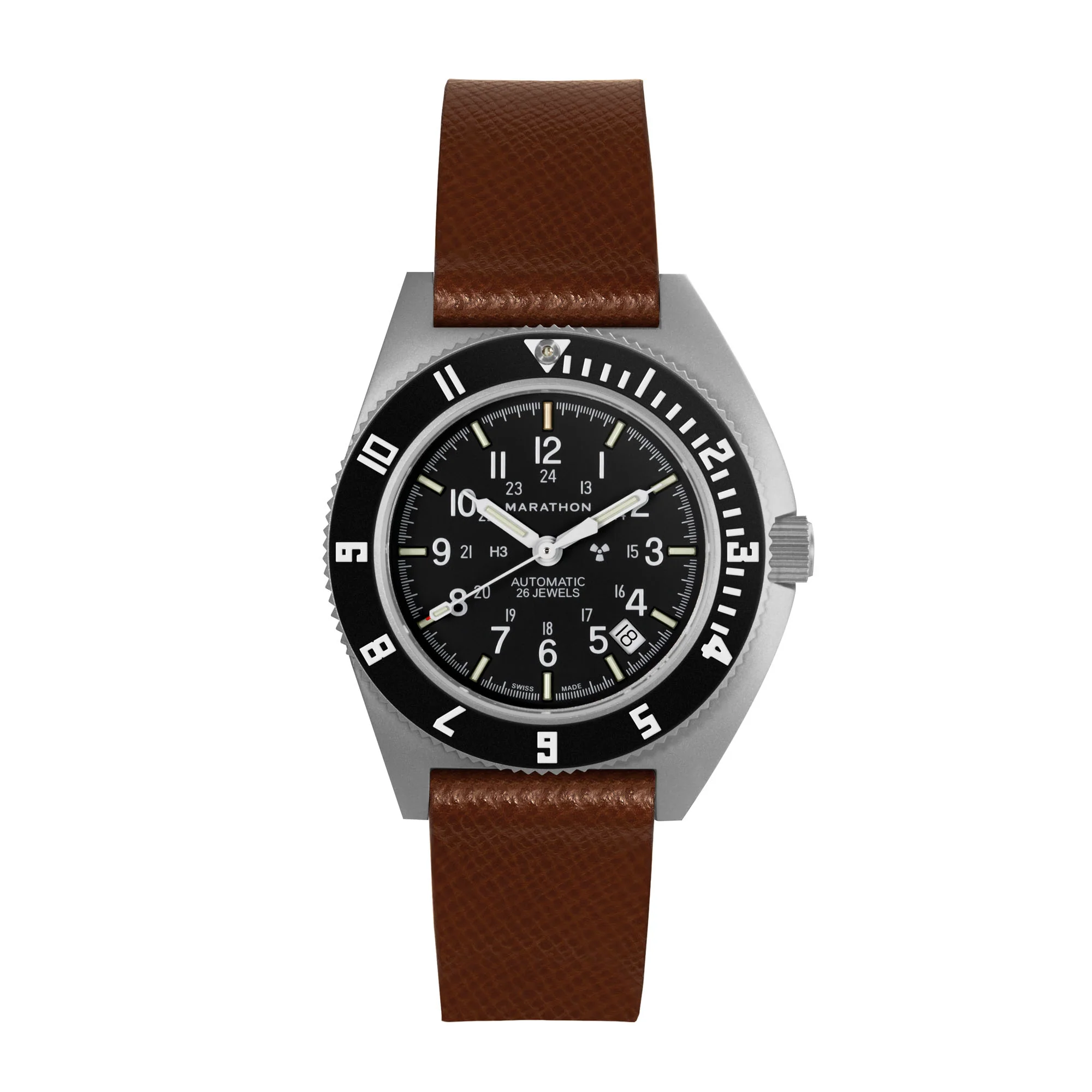 20mm 2-Piece Leather Strap, Cognac with Parkerized Hardware - Image 5