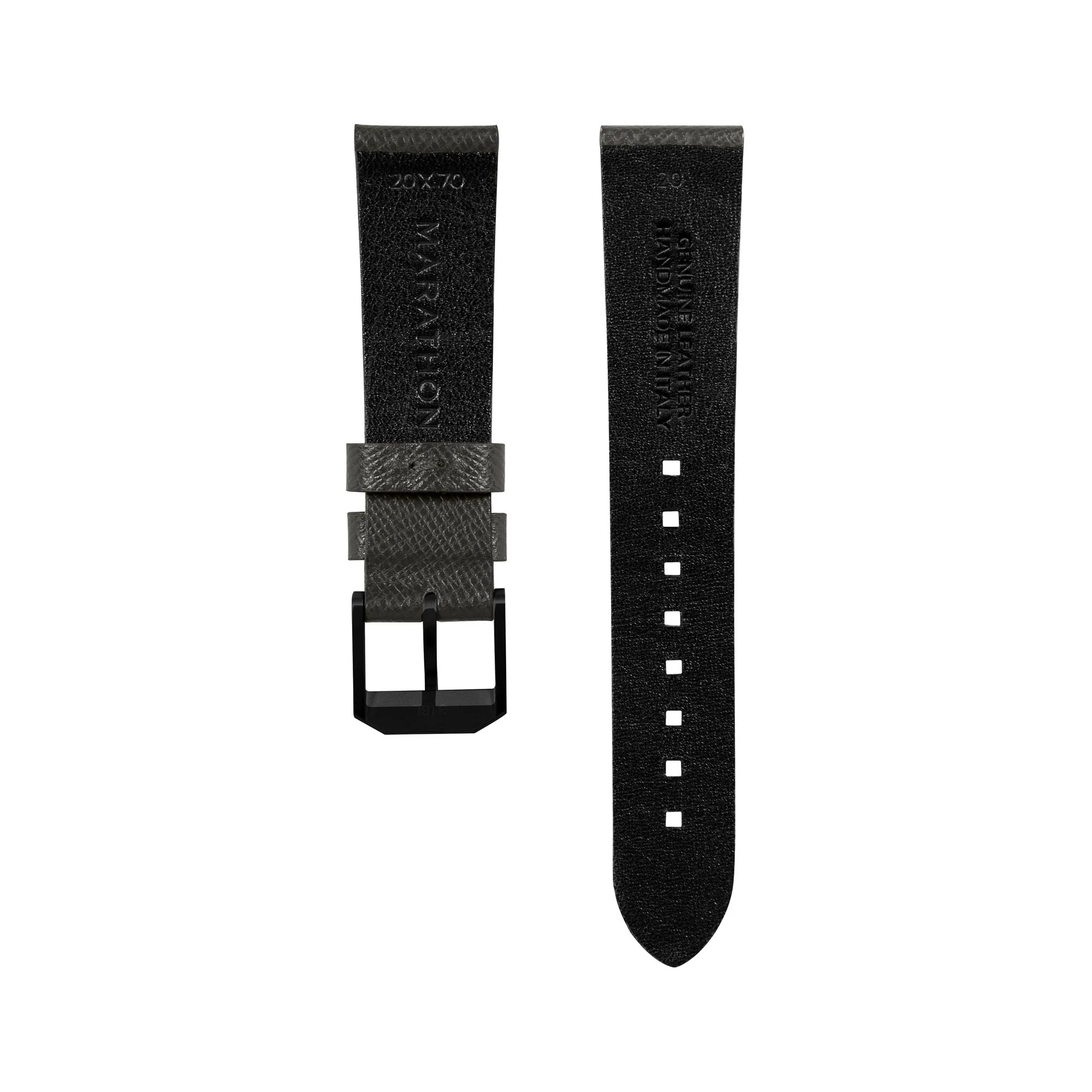 20mm 2-Piece Leather Strap, Moss Green with Anthracite Hardware - Image 4