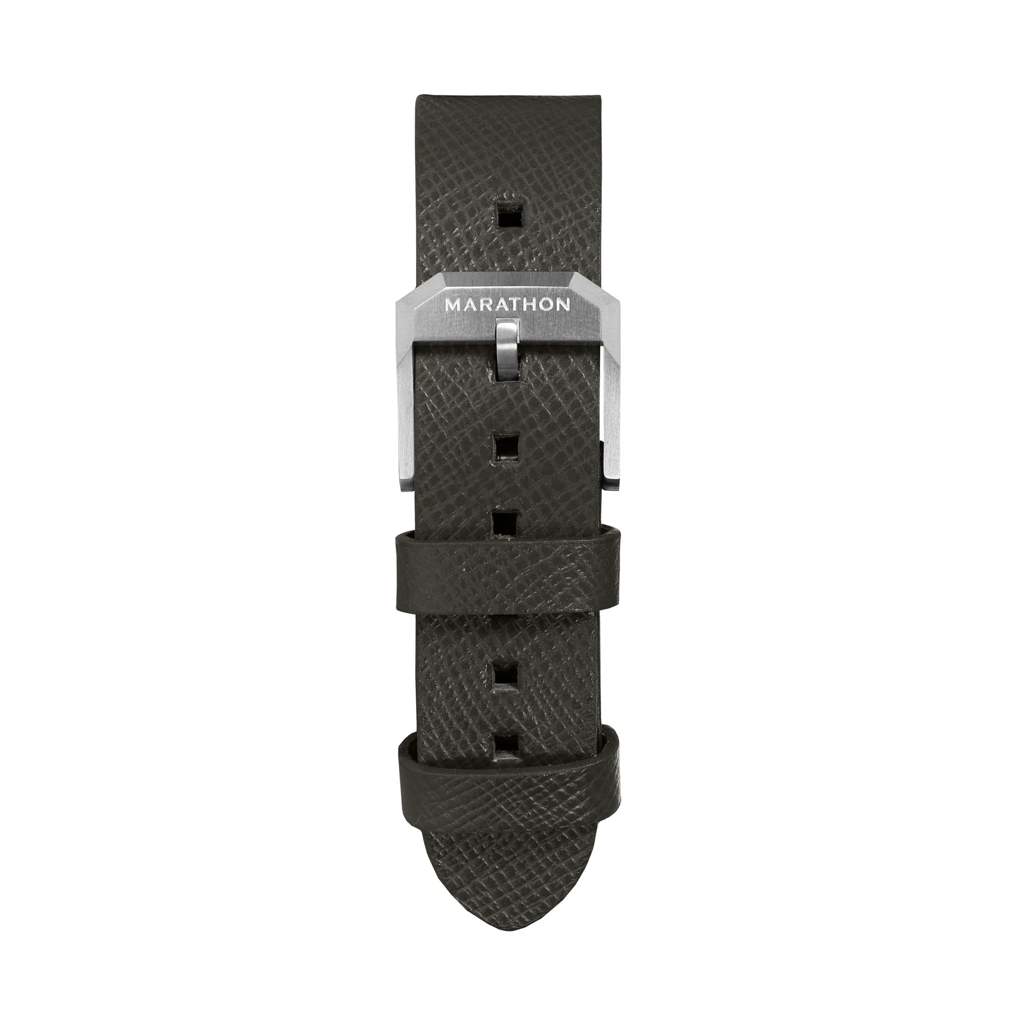 20mm 2-Piece Leather Strap, Moss Green with Brushed Steel Hardware - Image 10