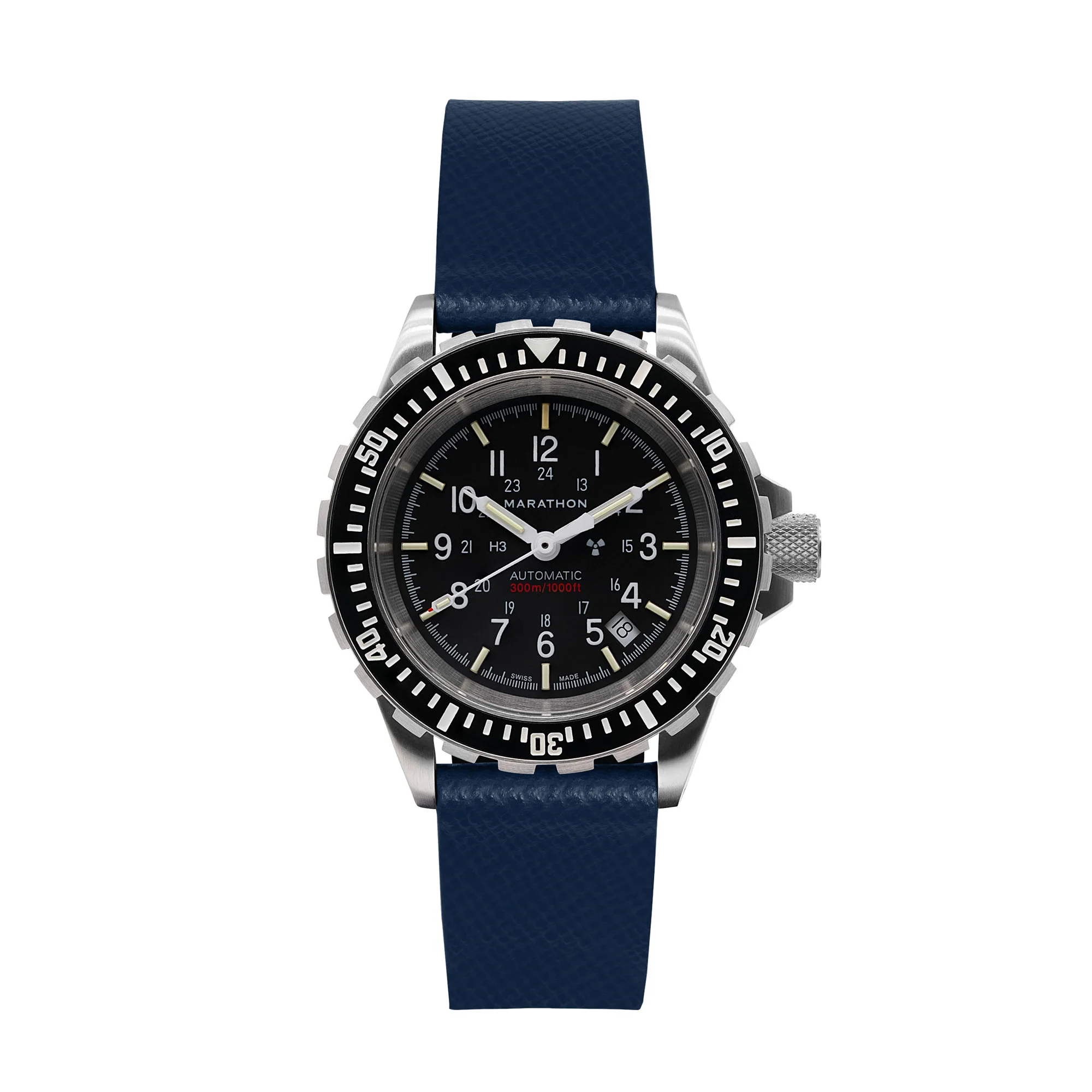 20mm 2-Piece Leather Strap, Royal Blue with Brushed Steel Hardware - Image 12