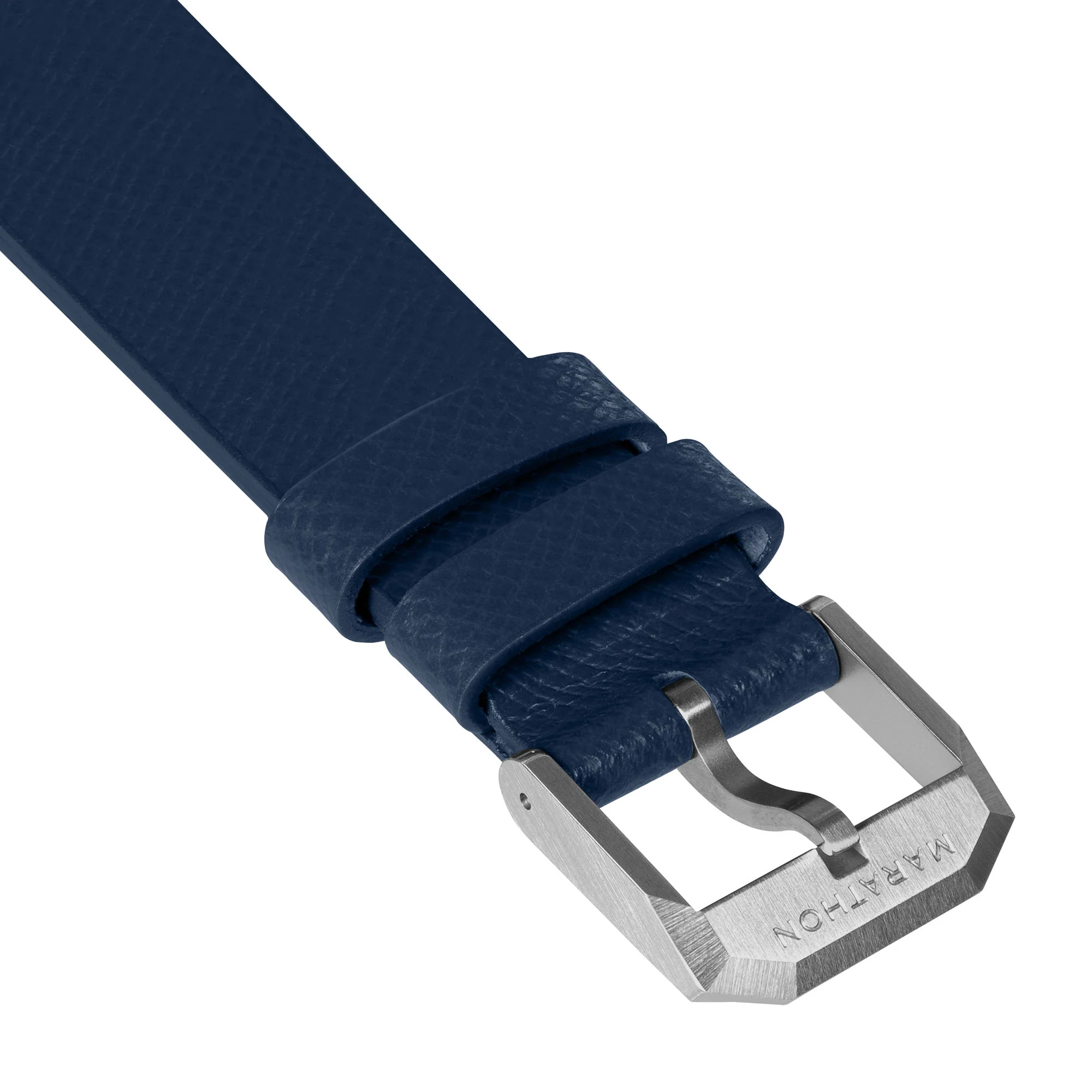20mm 2-Piece Leather Strap, Royal Blue with Brushed Steel Hardware - Image 9