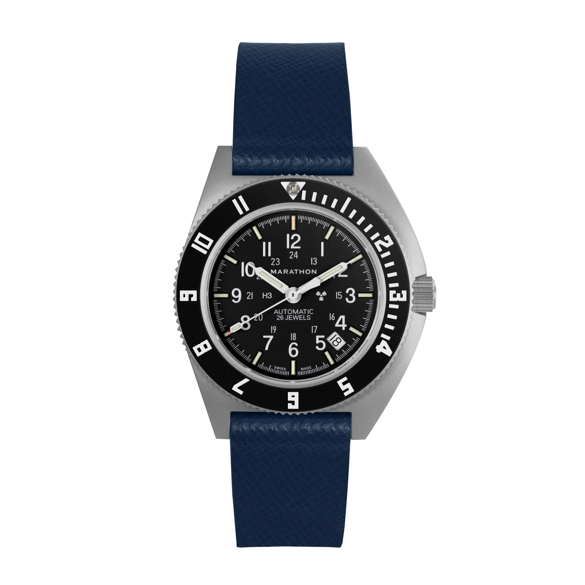 20mm 2-Piece Leather Strap, Royal Blue with Parkerized Hardware - Image 12