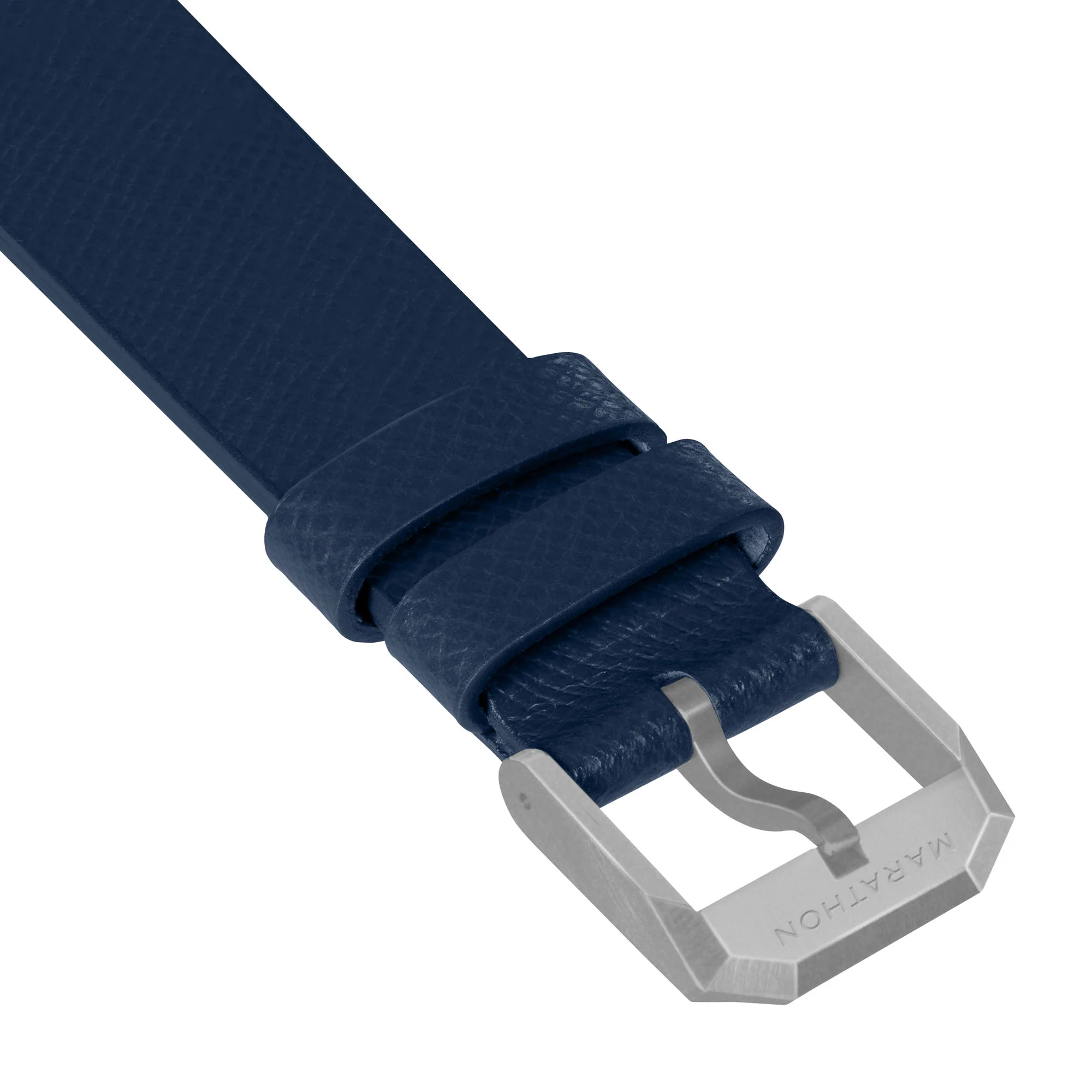 20mm 2-Piece Leather Strap, Royal Blue with Parkerized Hardware - Image 2