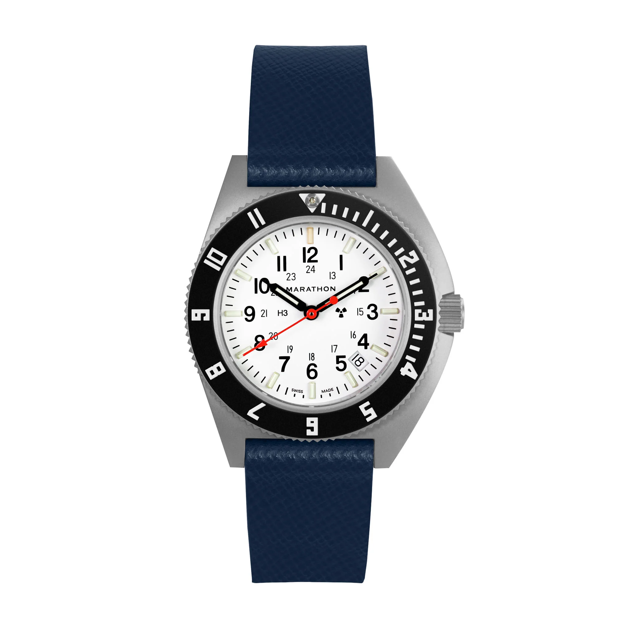 20mm 2-Piece Leather Strap, Royal Blue with Parkerized Hardware - Image 6