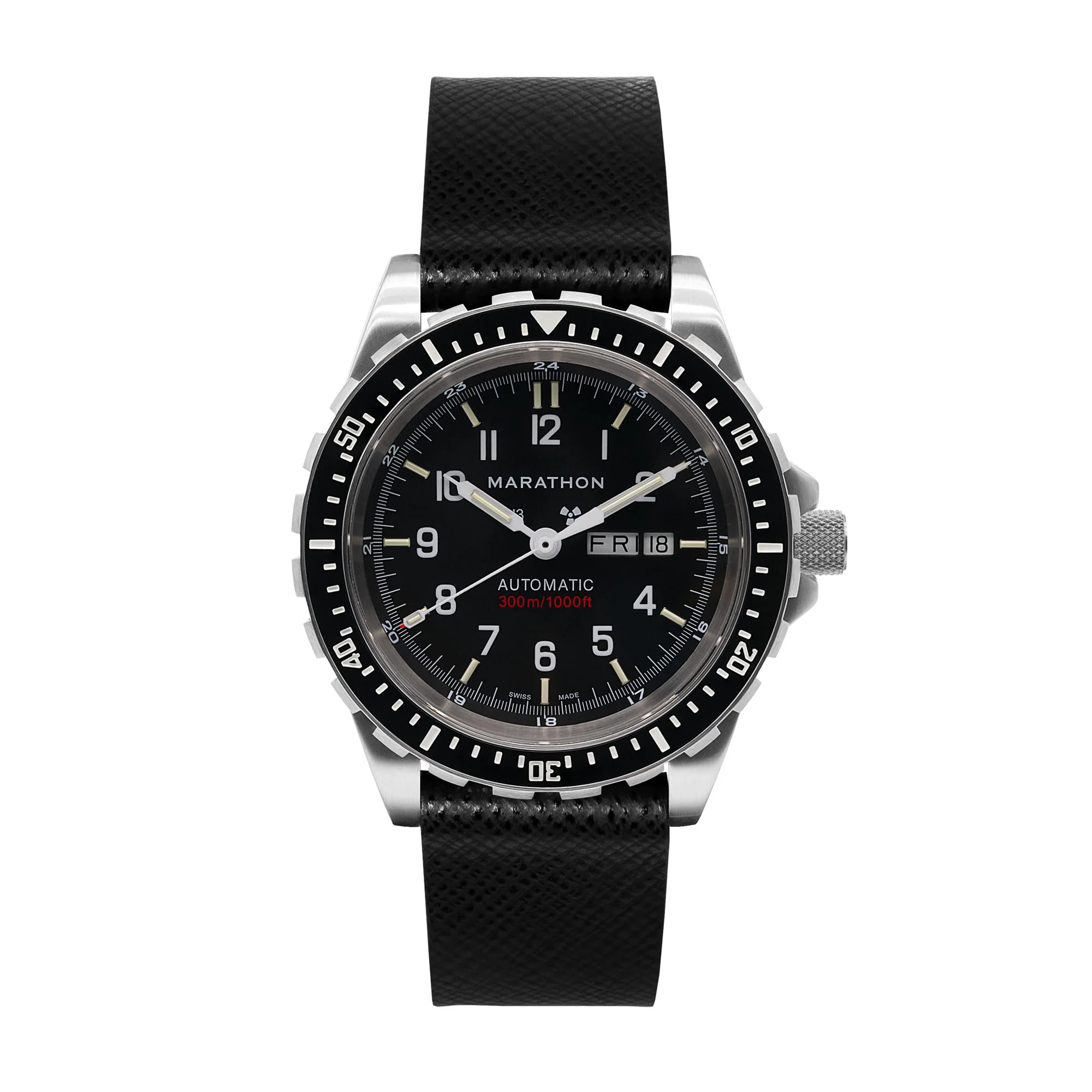 22mm 2-Piece Leather Strap, Black with Brushed Steel Hardware - Image 12