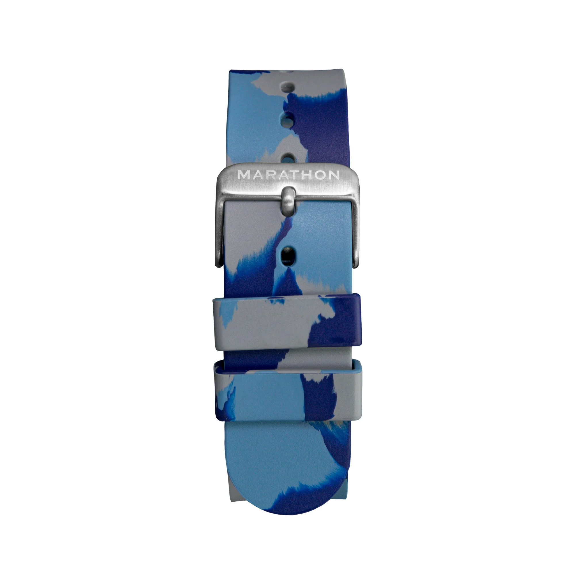 Blue Camo 20mm Single-Piece Rubber Watch Strap - Image 3