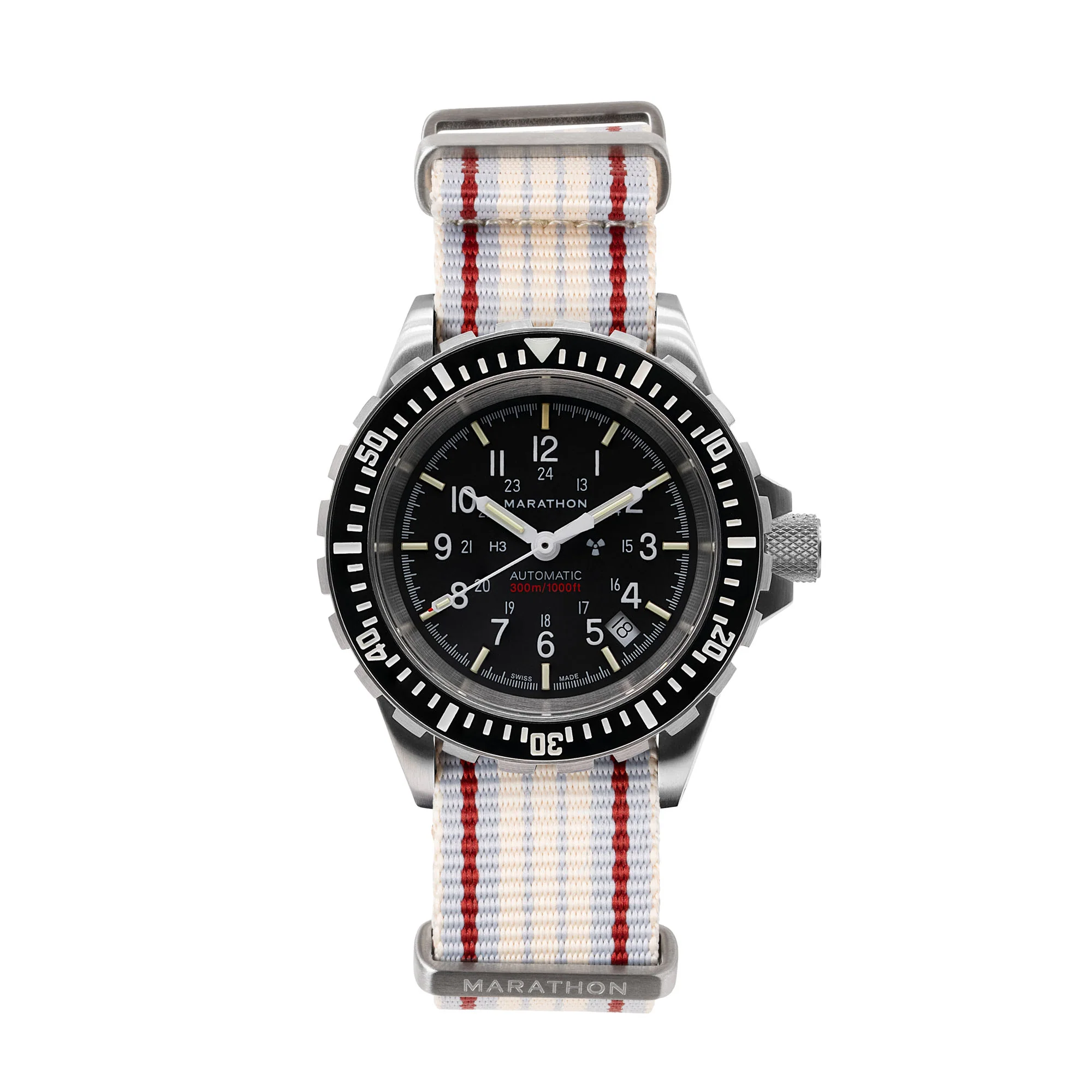 Nylon DEFSTAN Strap Brushed Steel Hardware, ADANAC Stripe, 20MM - Image 3