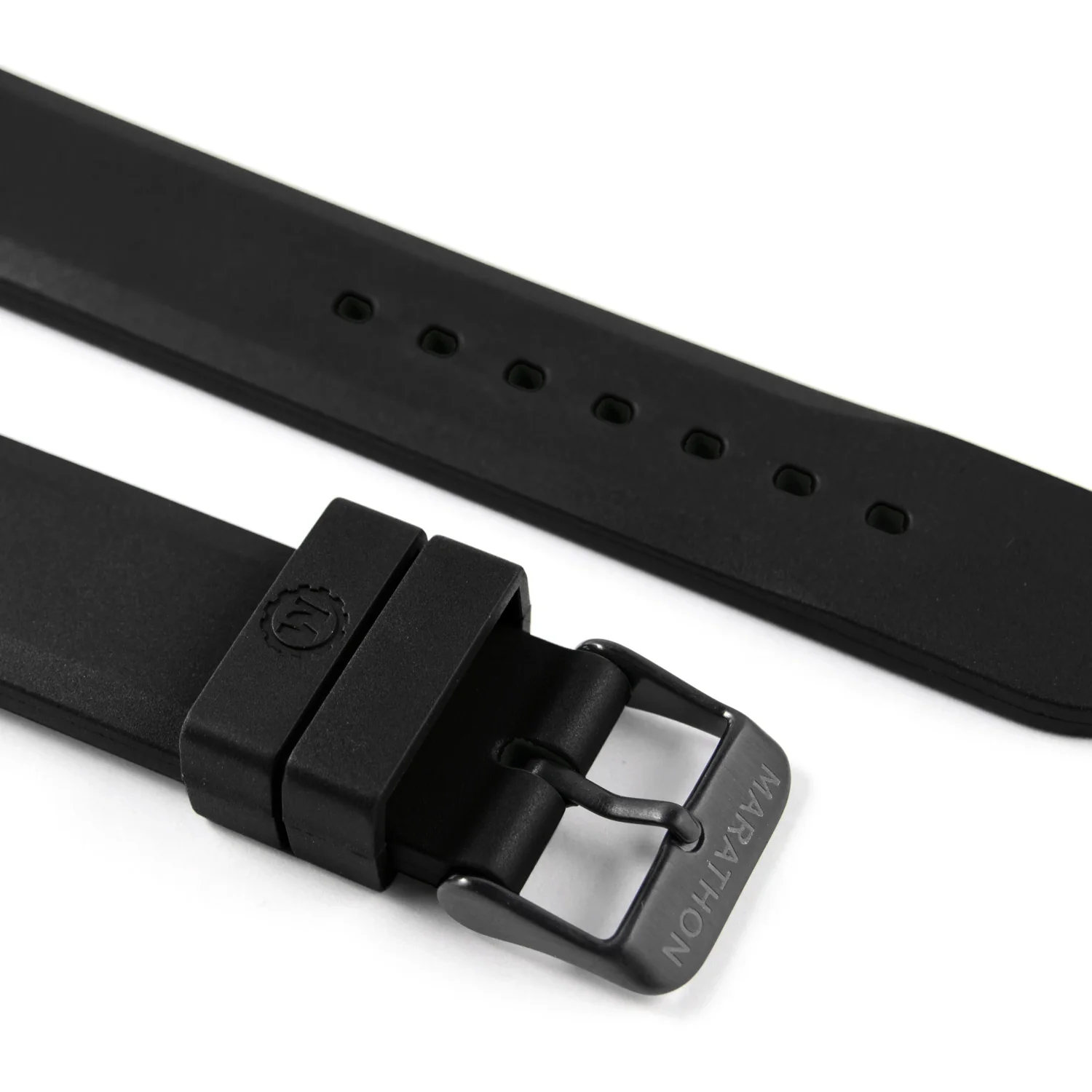 Rubber Dive Strap with Anthracite Hardware, Black, 20mm - Image 3