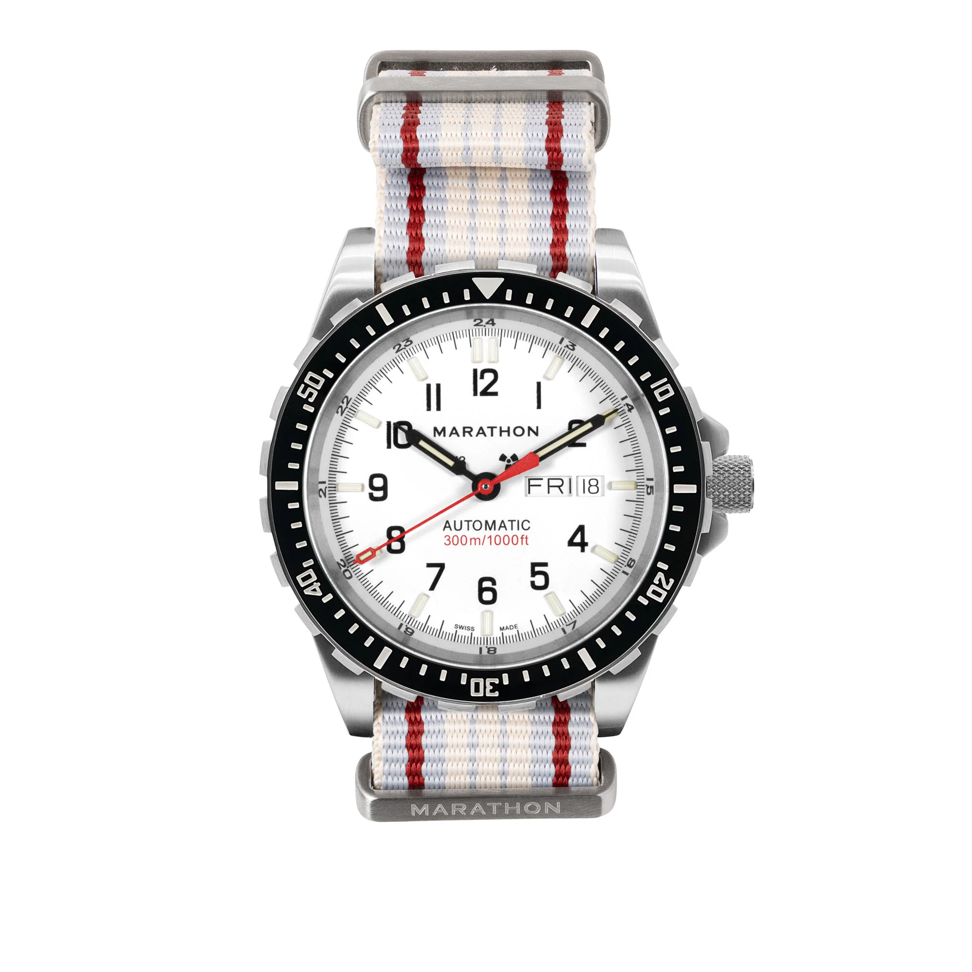 Nylon DEFSTAN Strap Brushed Steel Hardware, ADANAC Stripe, 22MM - Image 3