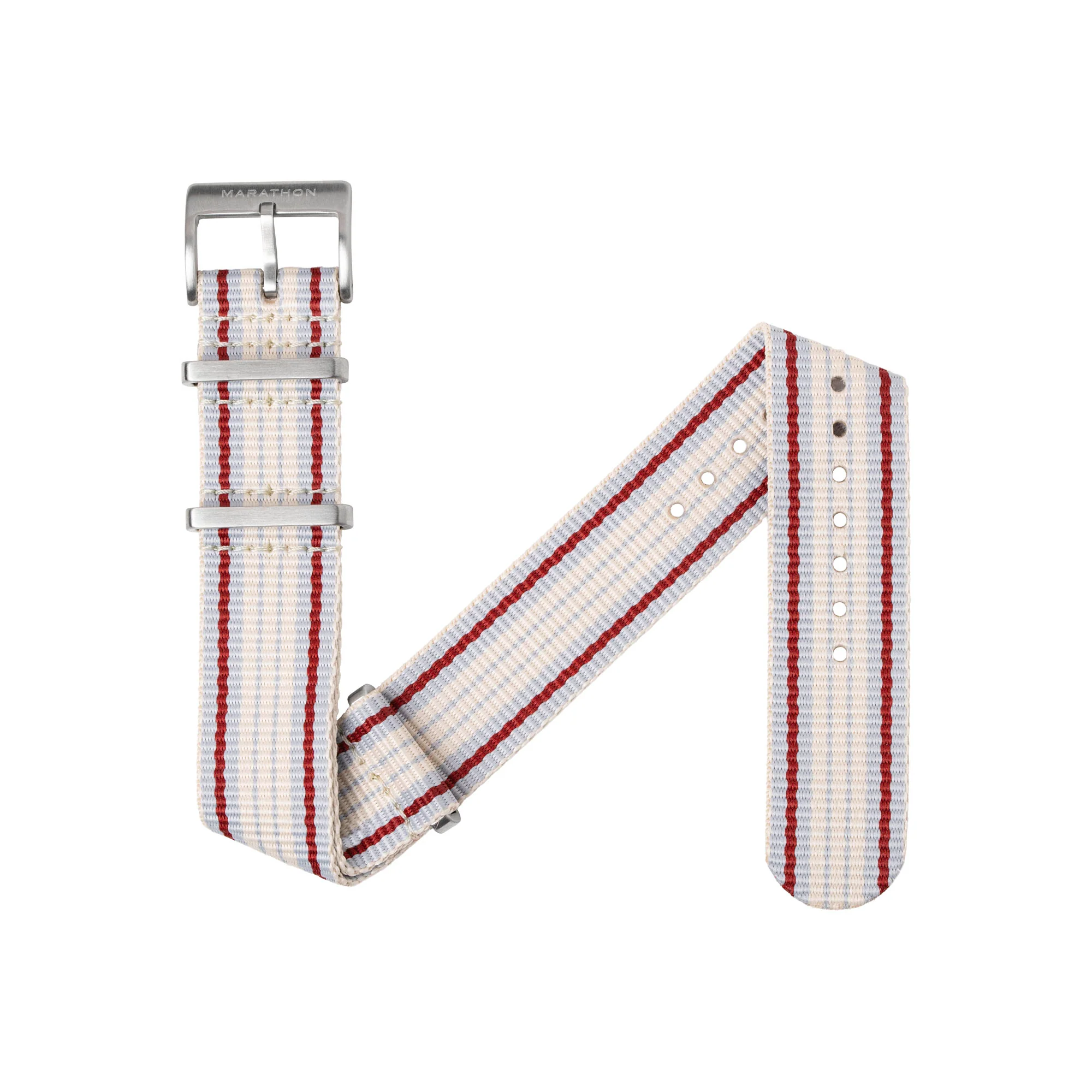 Nylon DEFSTAN Strap Brushed Steel Hardware, ADANAC Stripe, 22MM - Image 5