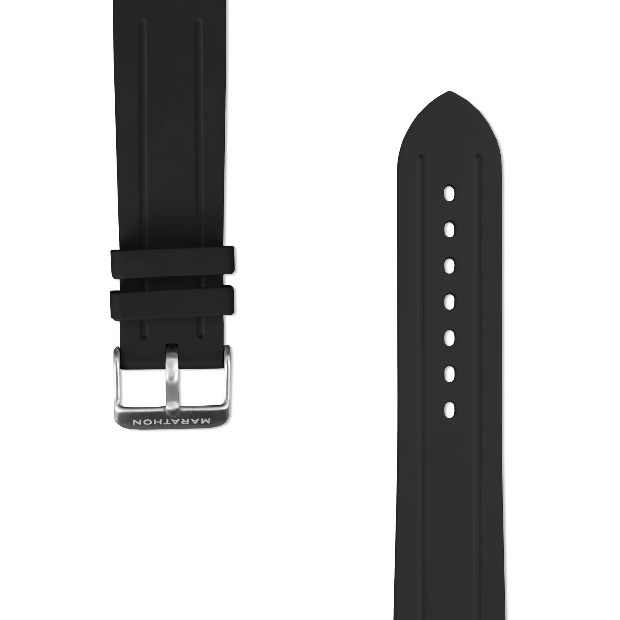 Two-Piece Rubber Dive Strap, Black, 22mm - Image 4