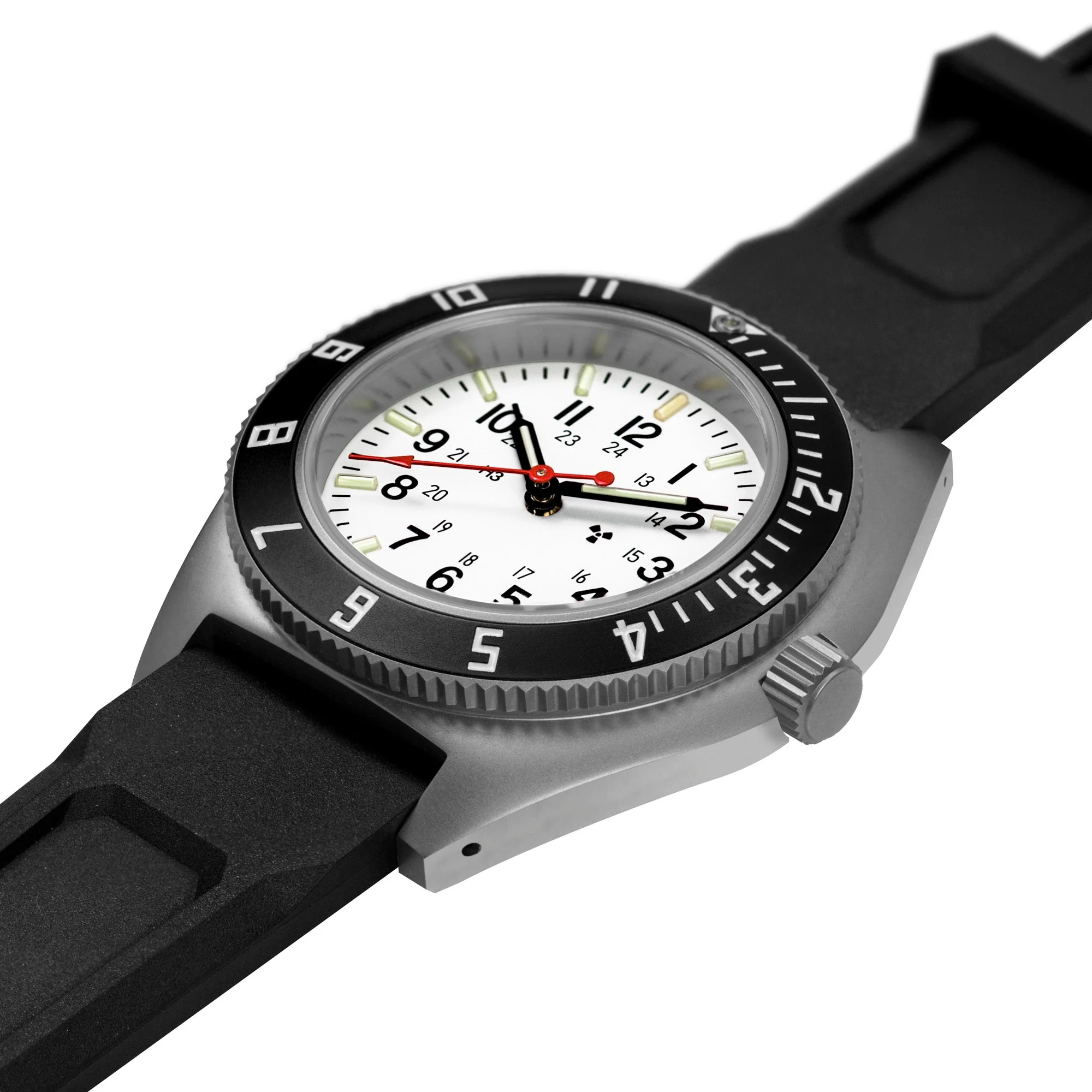41mm Arctic Steel Navigator (SSNAV) on Black 3-Piece Rubber Strap Kit - Image 3