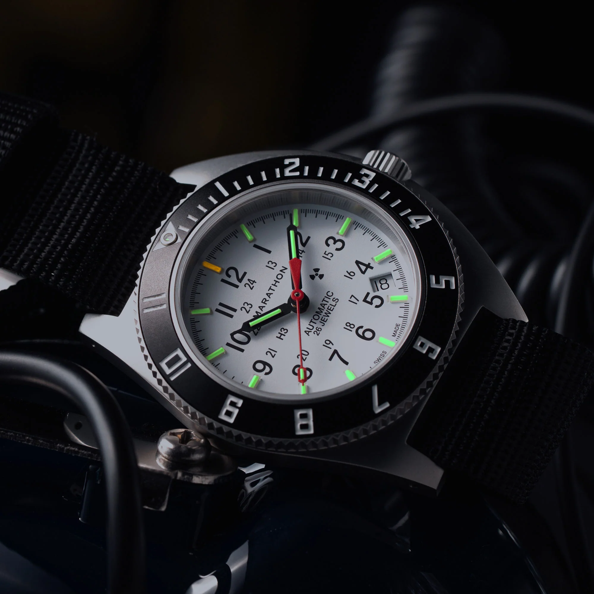41mm Arctic Steel Navigator w/ Date Automatic (Arctic SSNAV-D Auto) on Ballistic Nylon - Image 2