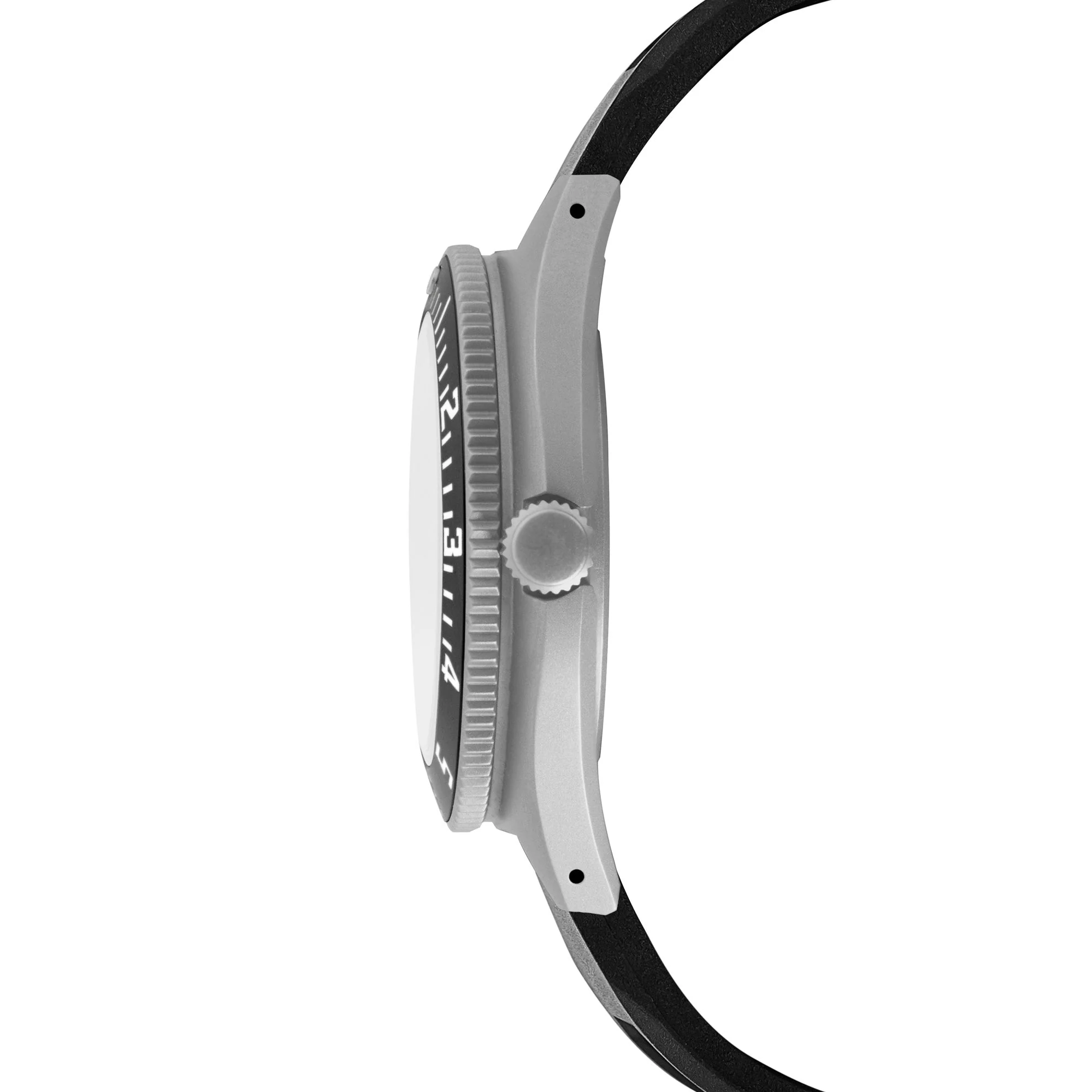 41mm Arctic Steel Navigator w/Date (SSNAV-D) on Black 3-Piece Rubber Strap Kit - Image 3