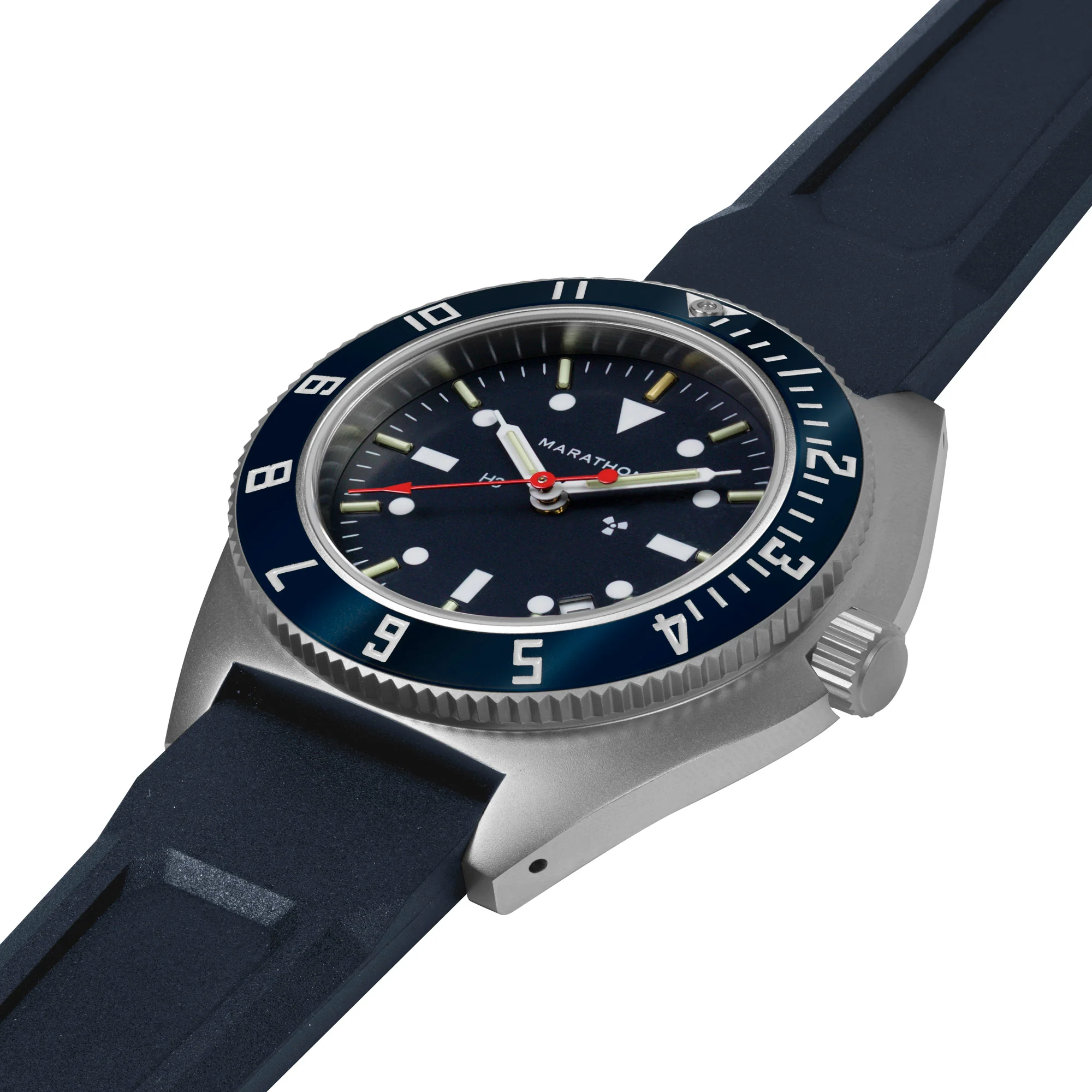 41mm Blue Steel Navigator w/Date (SSNAV-D) on Blue 3-Piece Rubber Strap Kit - Image 5
