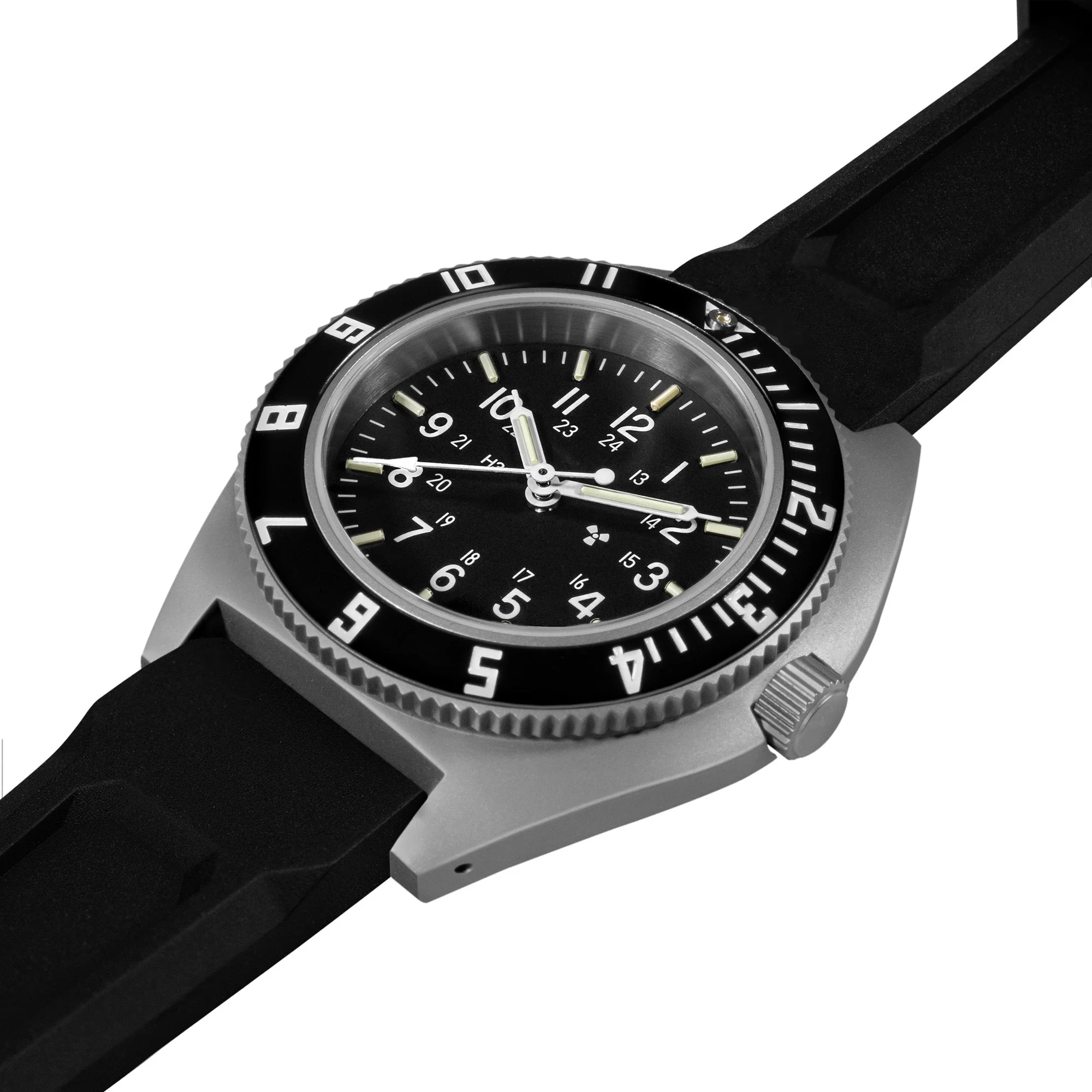 41mm Steel Navigator (SSNAV) on Black 3-Piece Rubber Strap Kit - Image 6