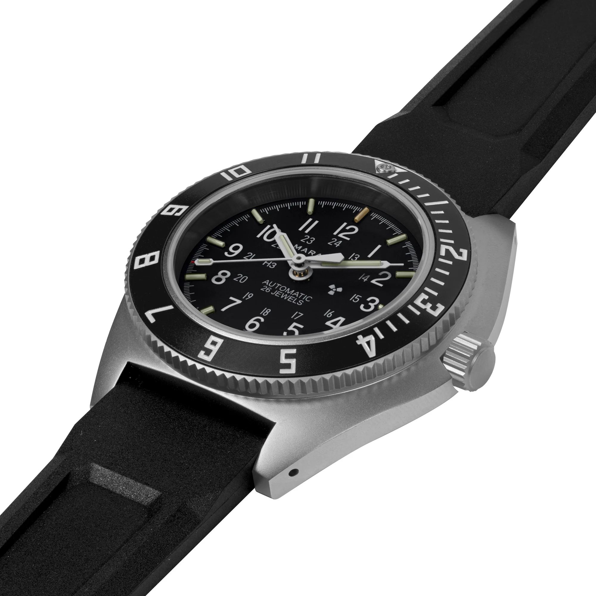 41mm Steel Navigator w/ Date Automatic (SSNAV-D AUTO) on Black 3-Piece Rubber Strap Kit - Image 4