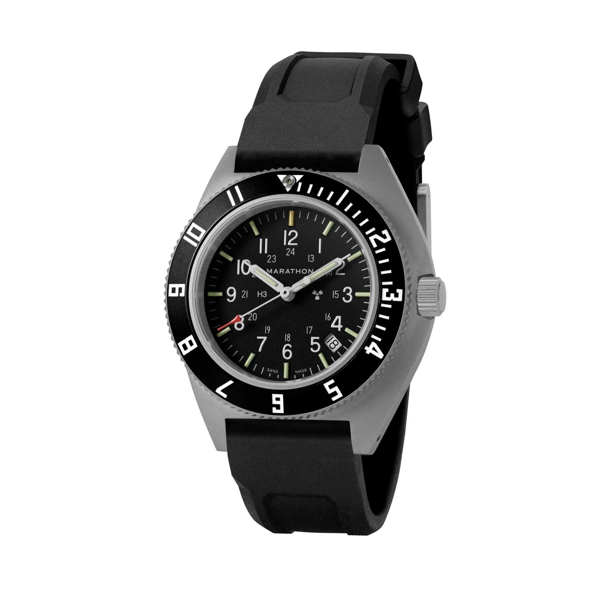 41mm Steel Navigator w/Date (SSNAV-D) on Black 3-Piece Rubber Strap Kit - Image 6