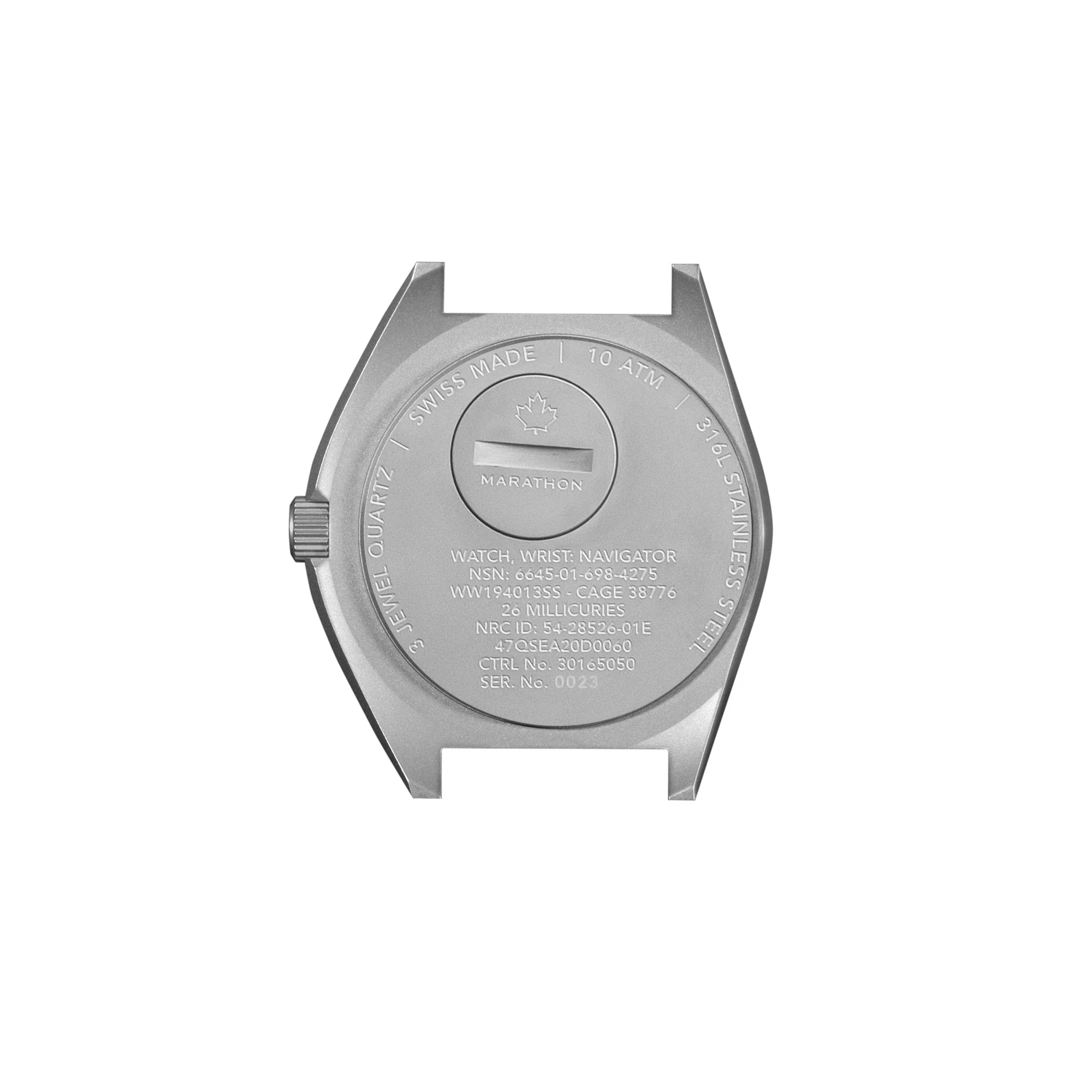 41mm Steel Navigator w/Date (SSNAV-D) on Black 3-Piece Rubber Strap Kit - Image 8
