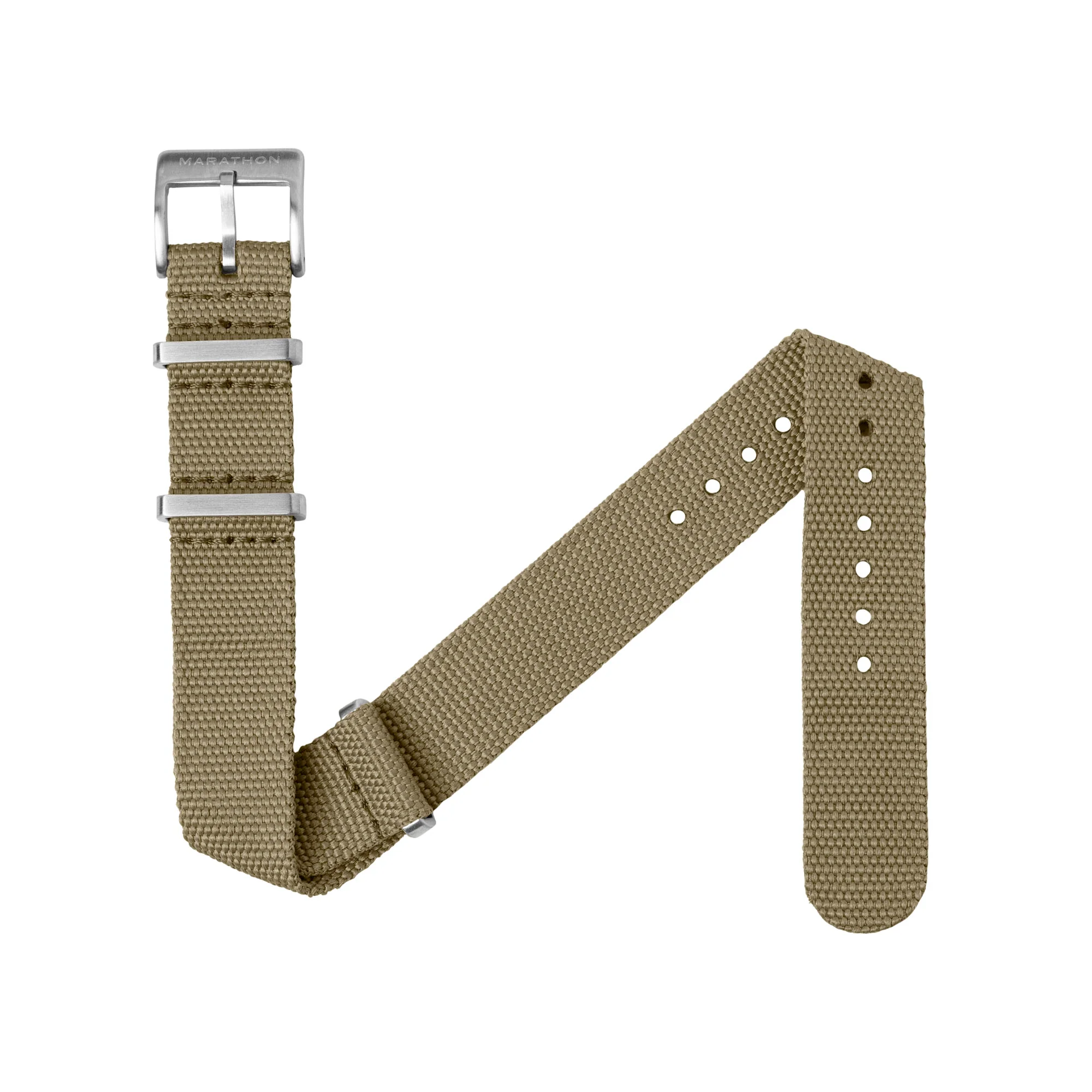 Nylon Canvas DEFSTAN Strap Brushed Steel Hardware, Khaki, 18mm - Image 5