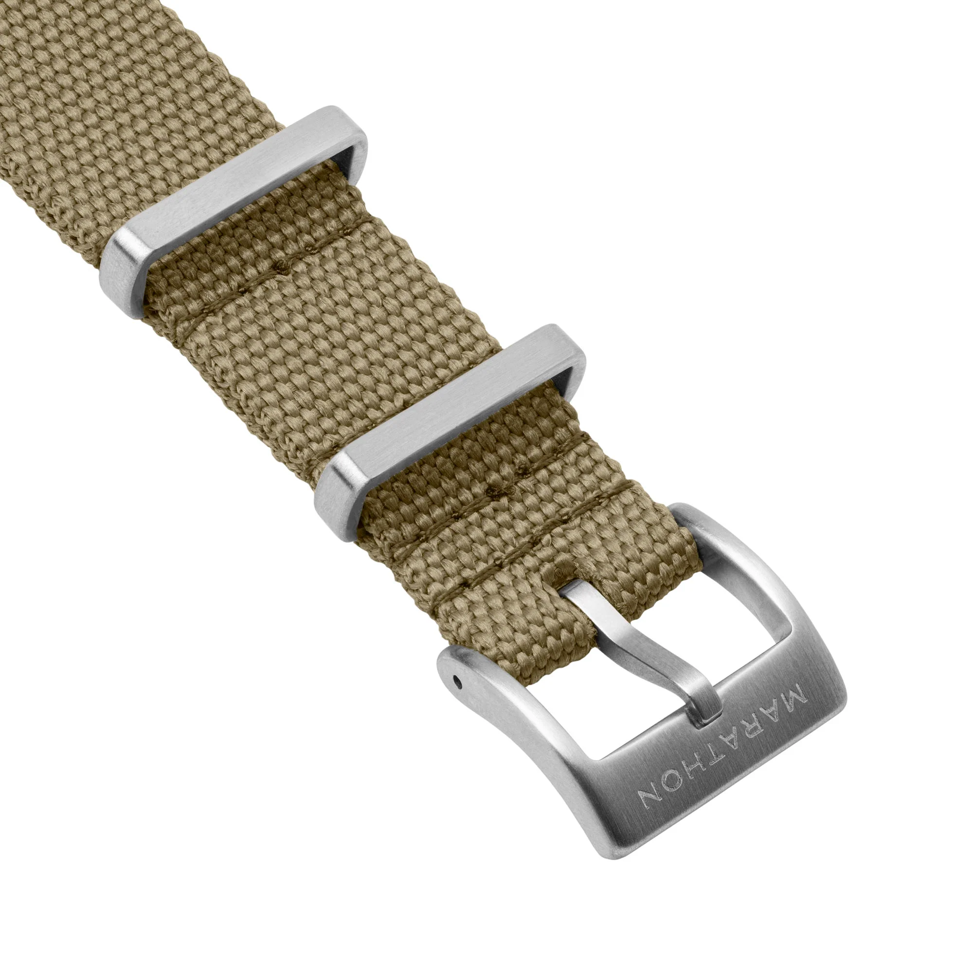 Nylon Canvas DEFSTAN Strap Brushed Steel Hardware, Khaki, 18mm - Image 6