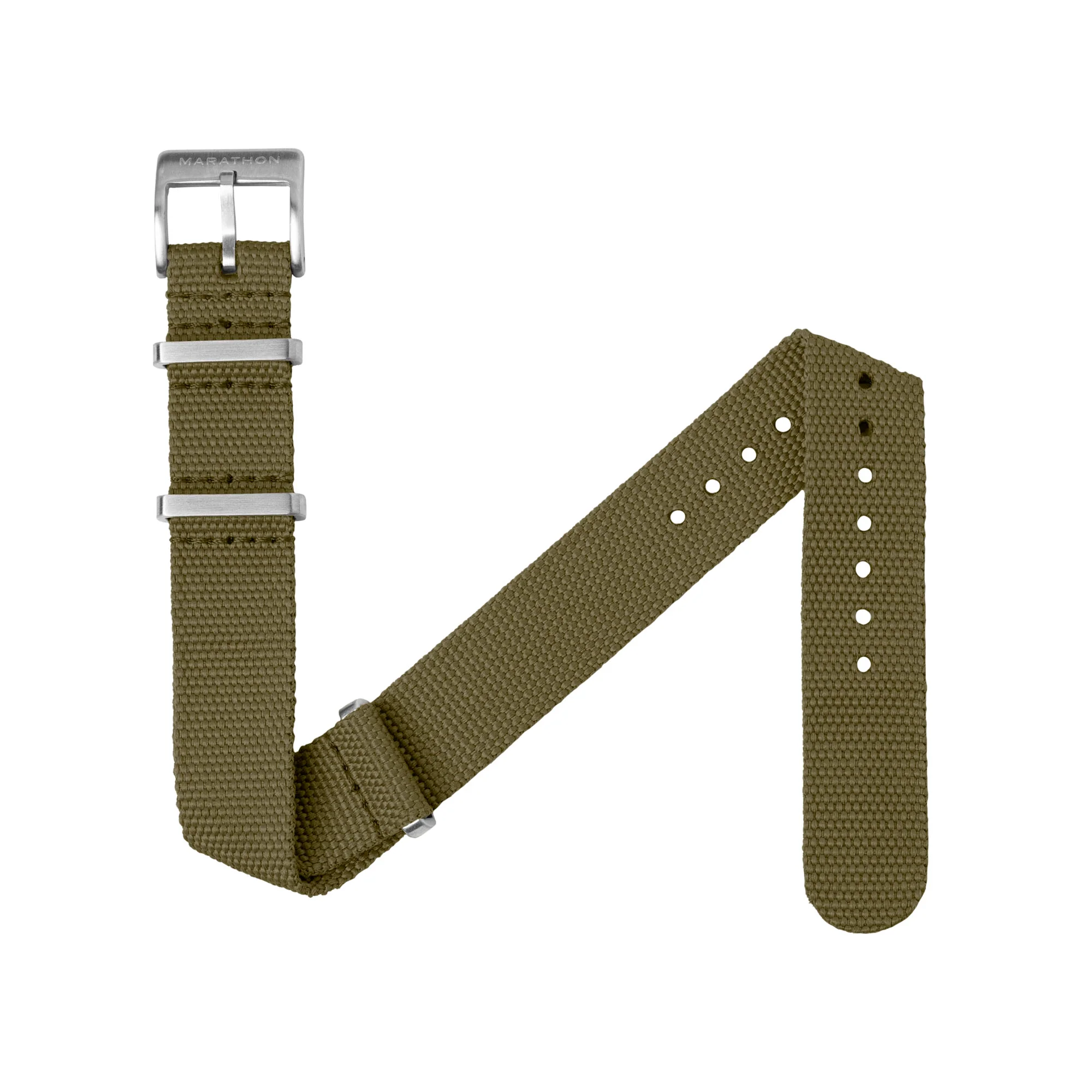 Nylon Canvas DEFSTAN Strap Brushed Steel Hardware, Olive, 18mm - Image 4
