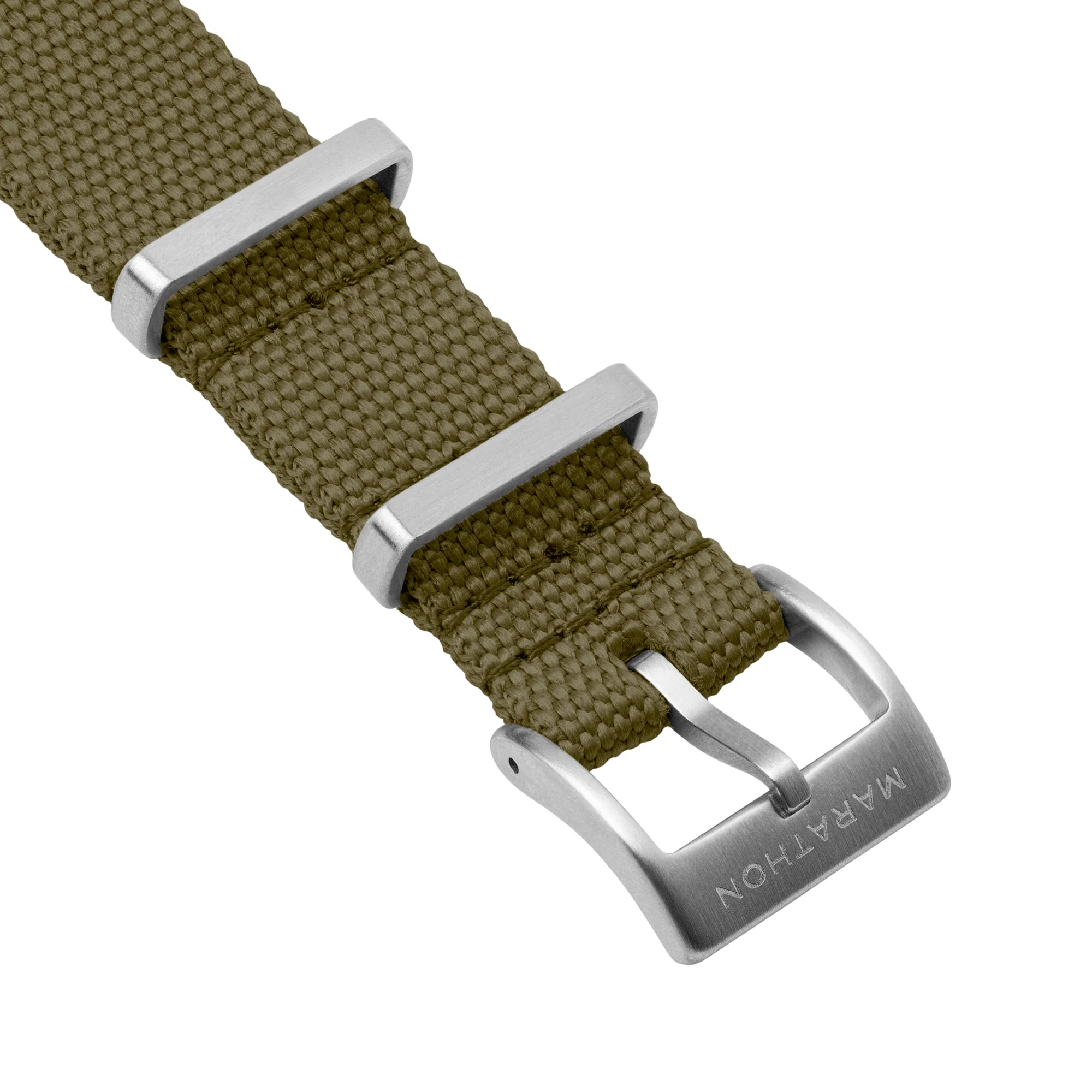 Nylon Canvas DEFSTAN Strap Brushed Steel Hardware, Olive, 18mm - Image 5
