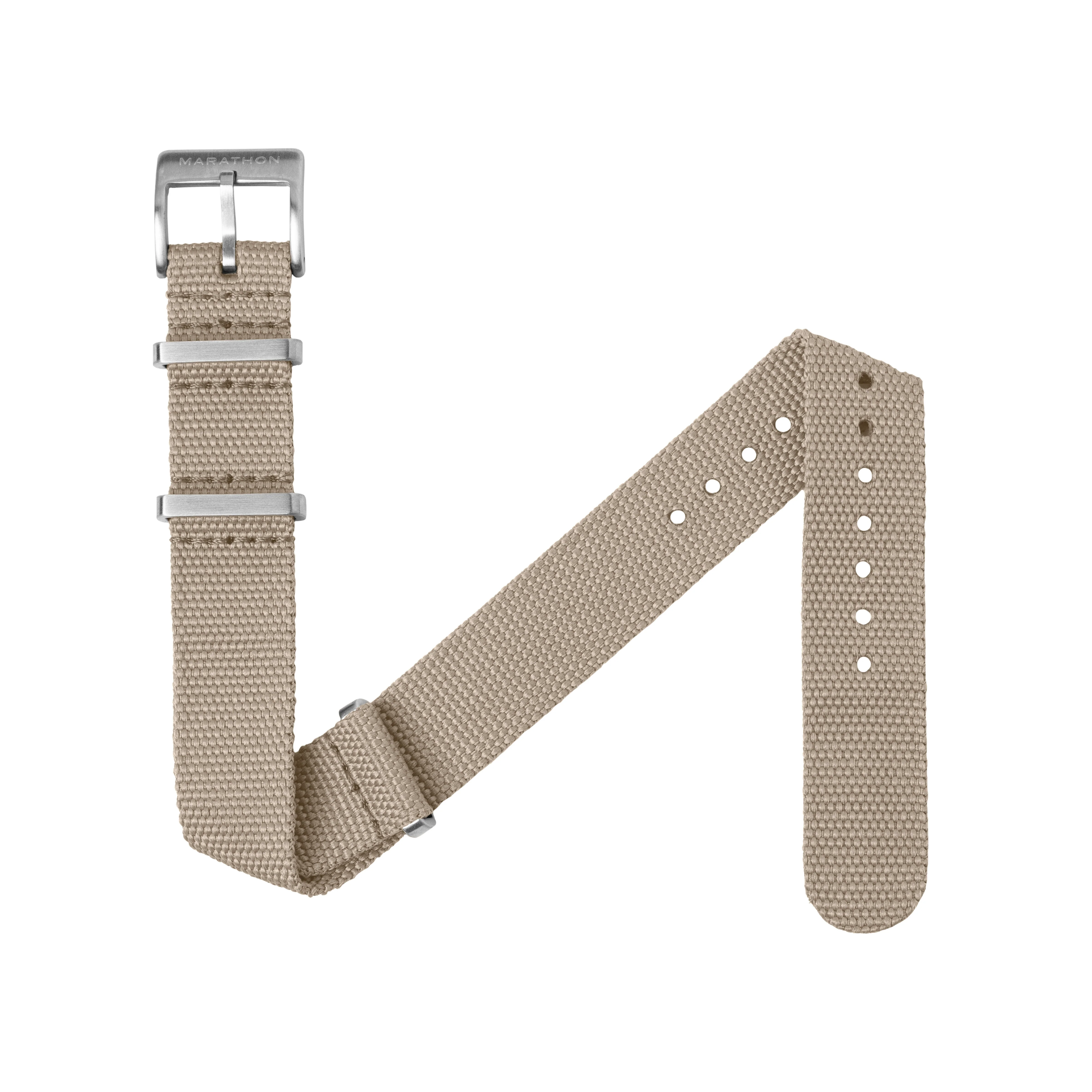 Nylon Canvas DEFSTAN Strap Brushed Steel Hardware, Sand, 18mm - Image 4