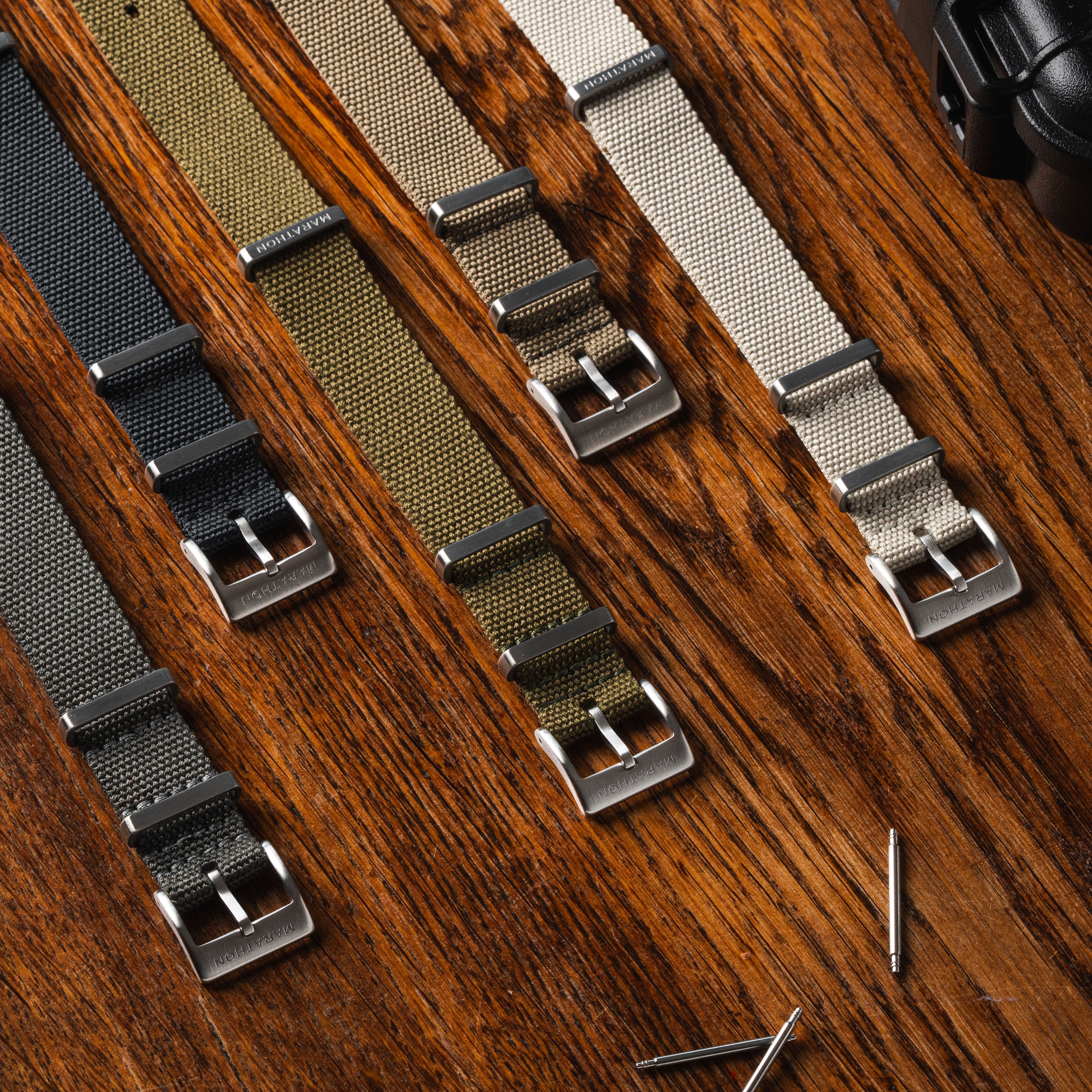 Nylon Canvas DEFSTAN Strap Brushed Steel Hardware, Sand, 18mm - Image 6