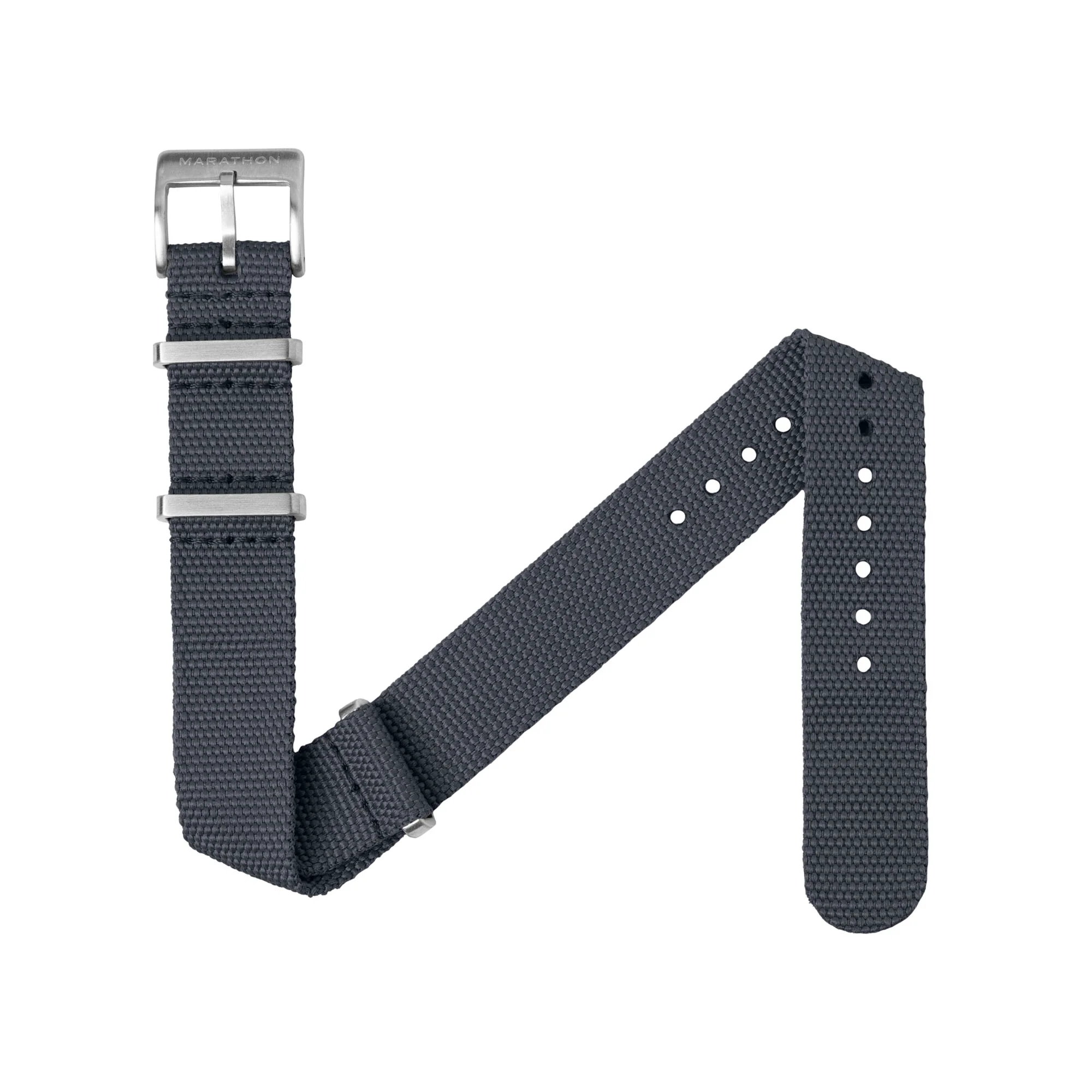 Nylon Canvas DEFSTAN Strap Brushed Steel Hardware, Slate, 18mm - Image 4