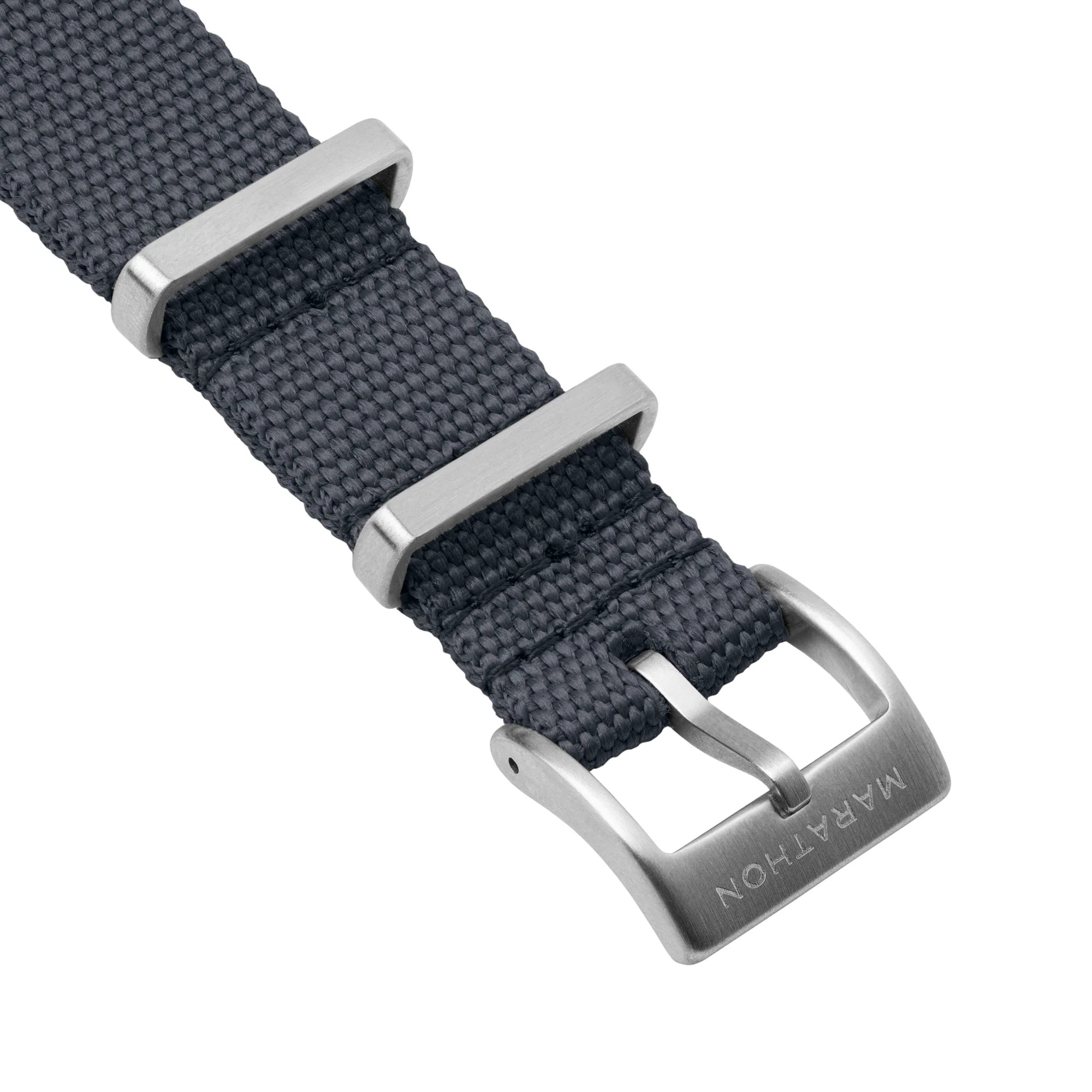 Nylon Canvas DEFSTAN Strap Brushed Steel Hardware, Slate, 18mm - Image 5