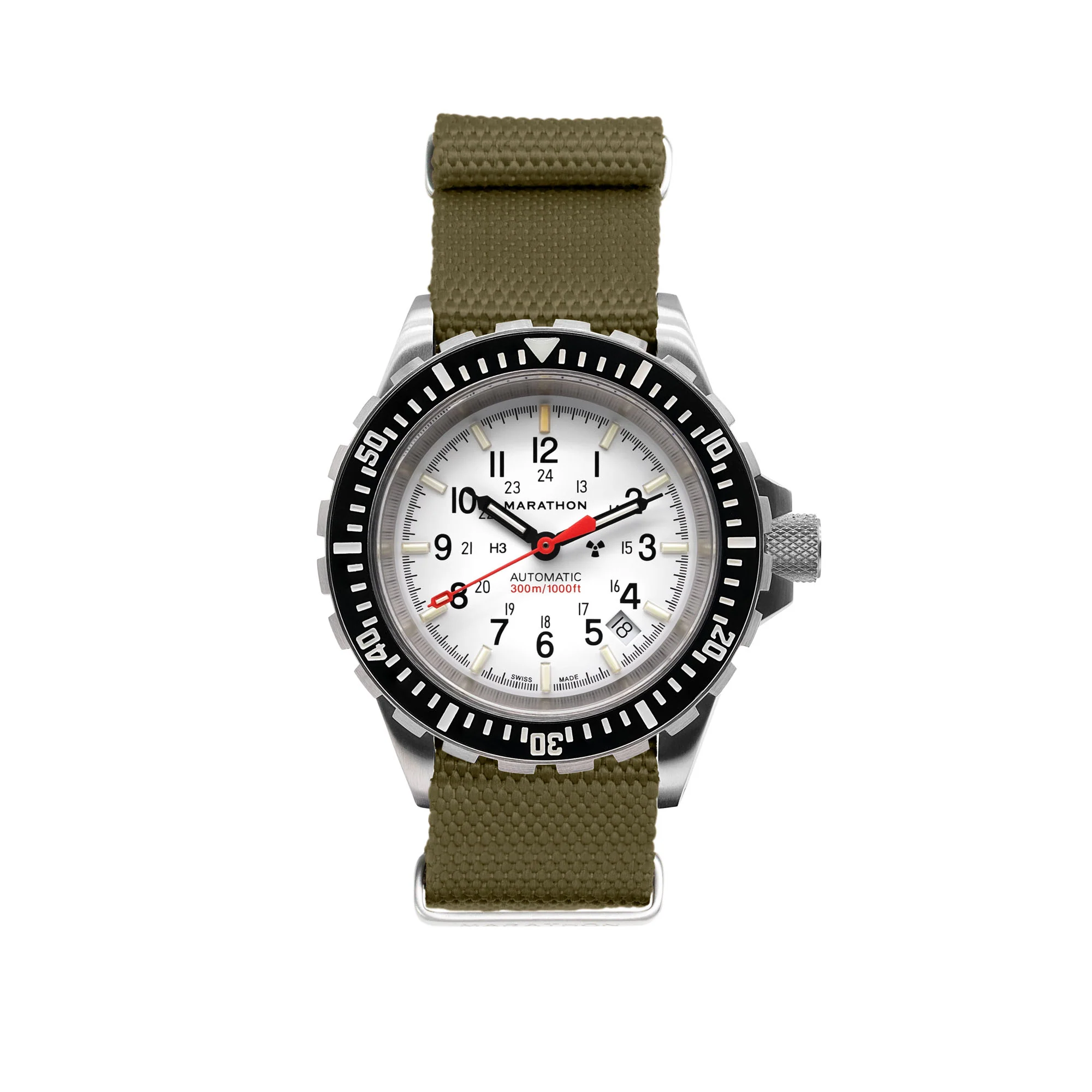 Nylon Canvas DEFSTAN Strap Brushed Steel Hardware, Olive, 20mm - Image 3