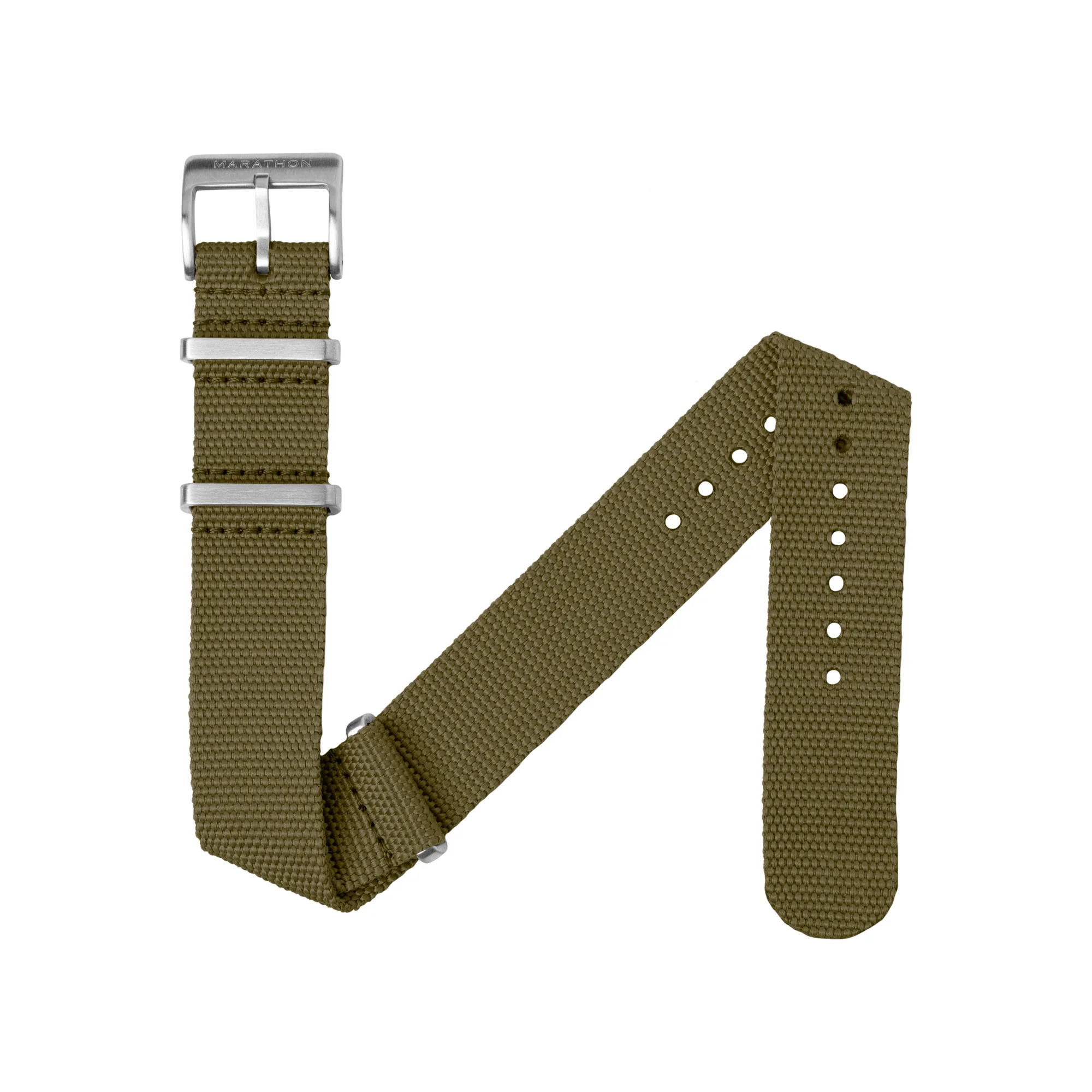 Nylon Canvas DEFSTAN Strap Brushed Steel Hardware, Olive, 20mm - Image 5