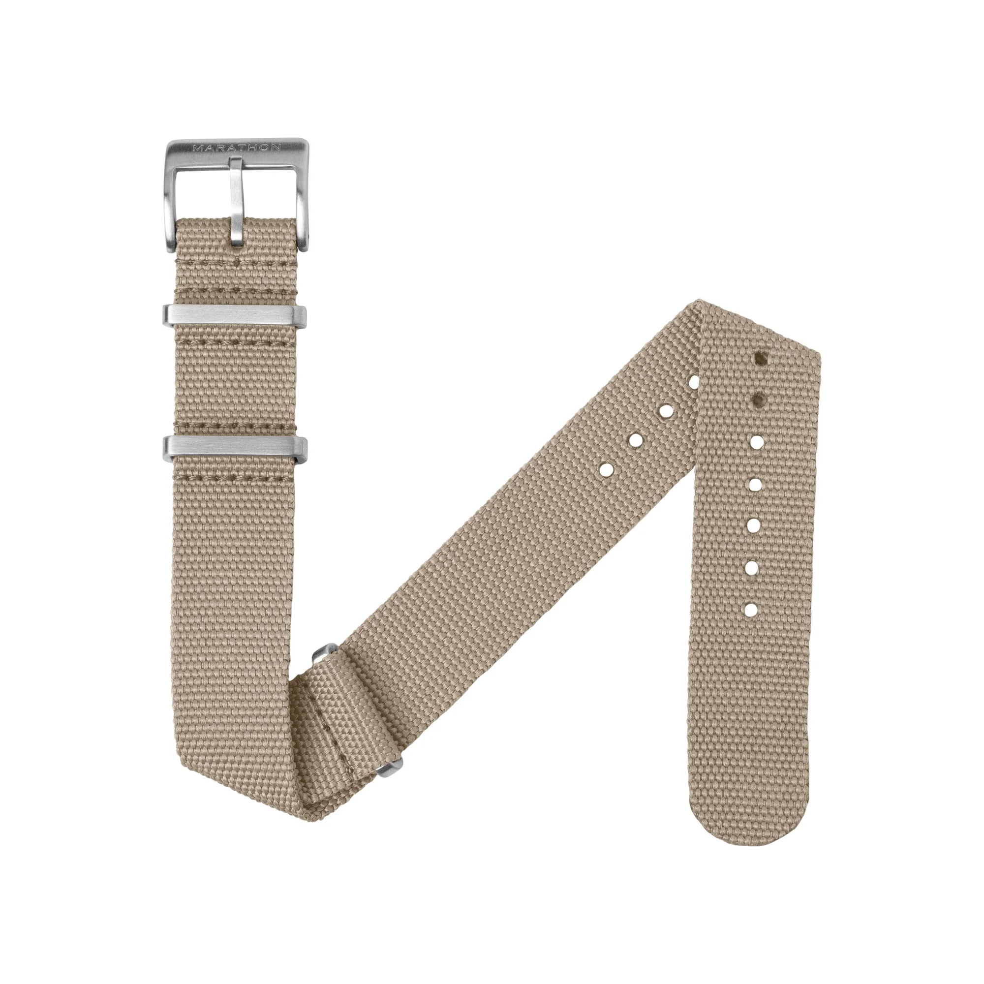 Nylon Canvas DEFSTAN Strap Brushed Steel Hardware, Sand, 20mm - Image 5