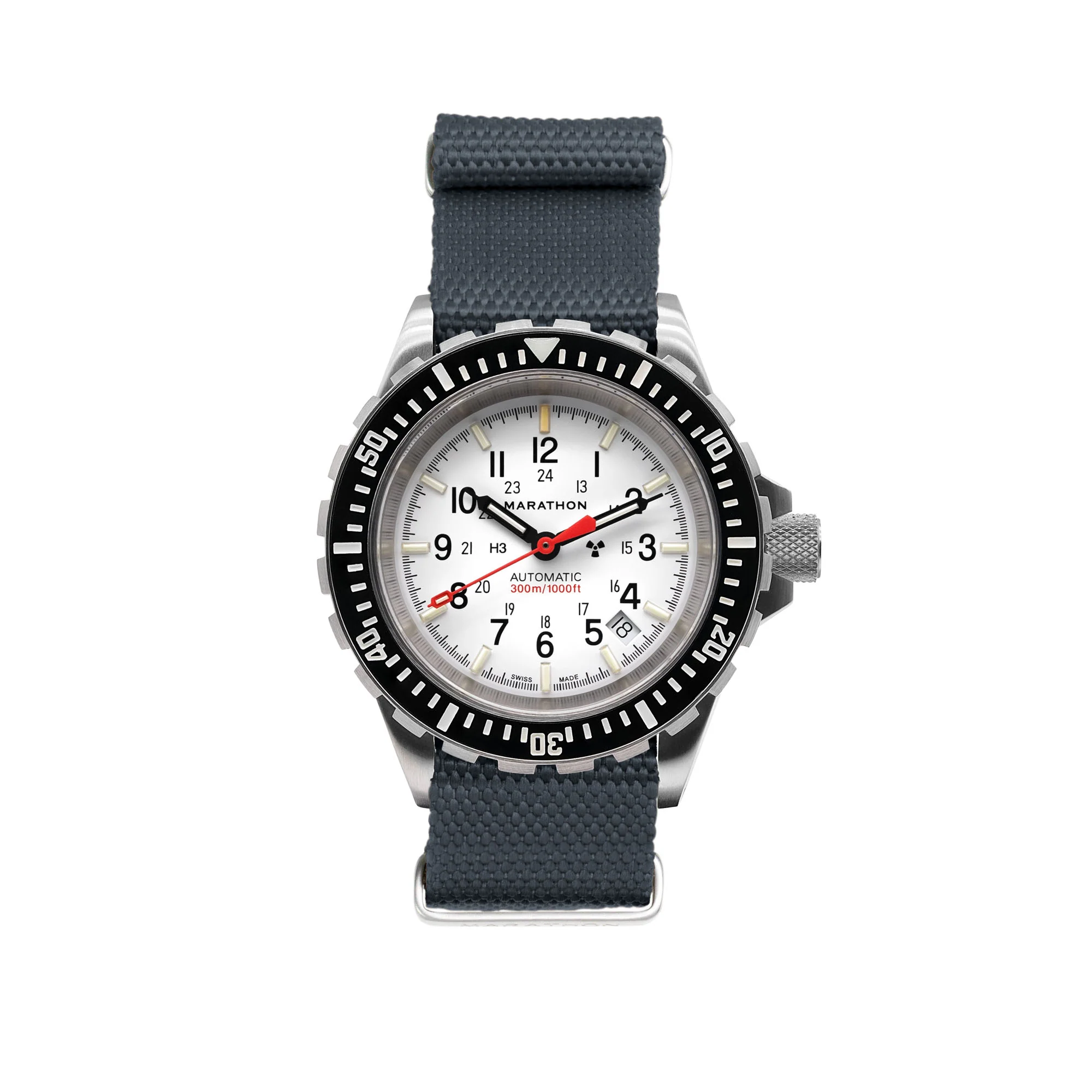 Nylon Canvas DEFSTAN Strap Brushed Steel Hardware, Slate, 20mm - Image 2