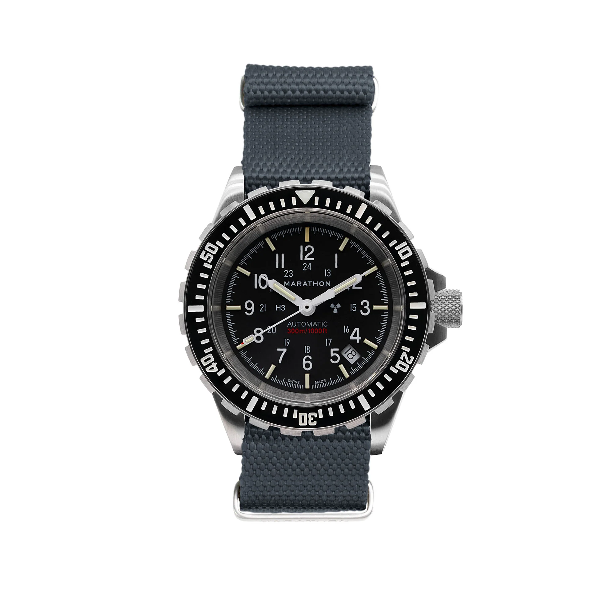 Nylon Canvas DEFSTAN Strap Brushed Steel Hardware, Slate, 20mm - Image 3
