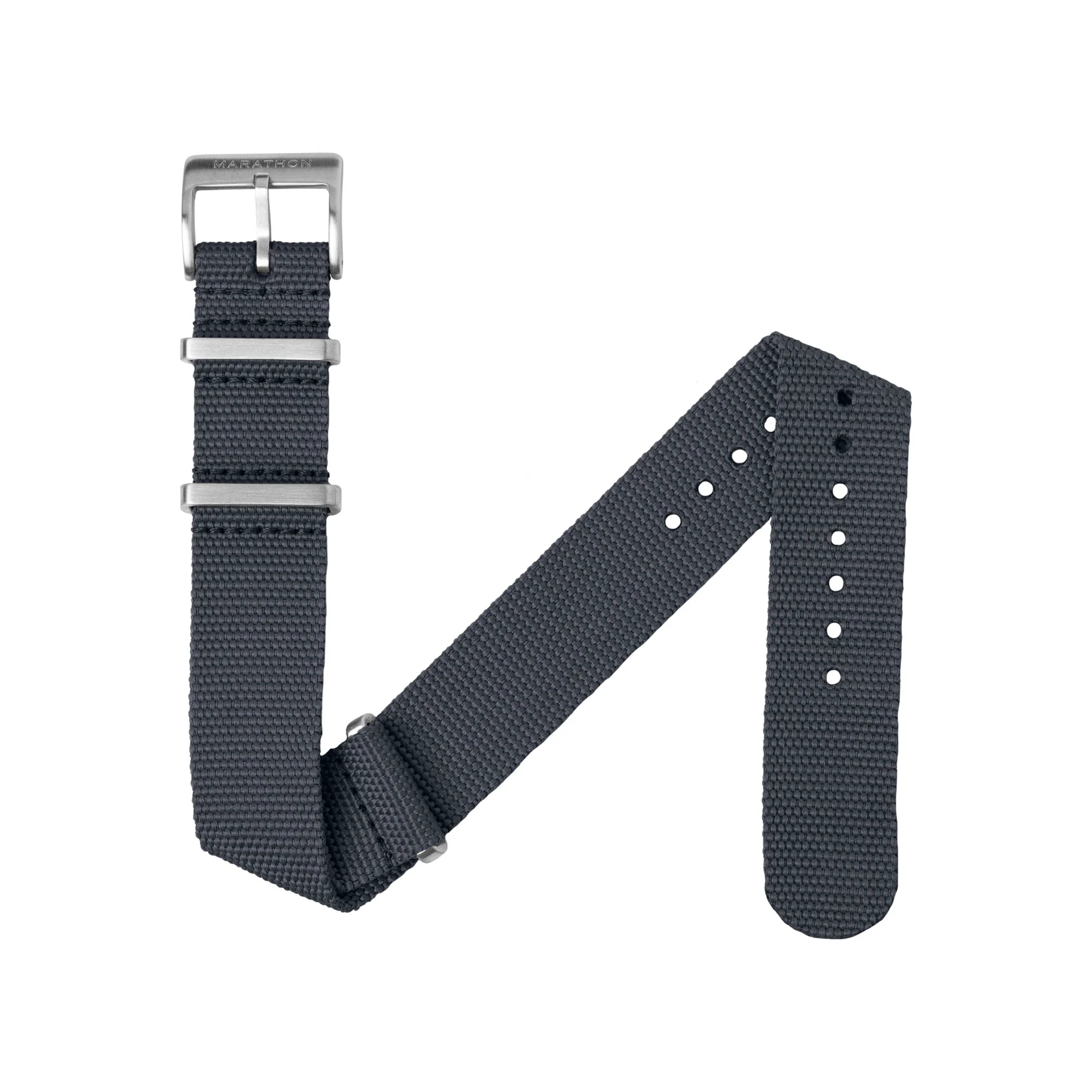 Nylon Canvas DEFSTAN Strap Brushed Steel Hardware, Slate, 20mm - Image 5