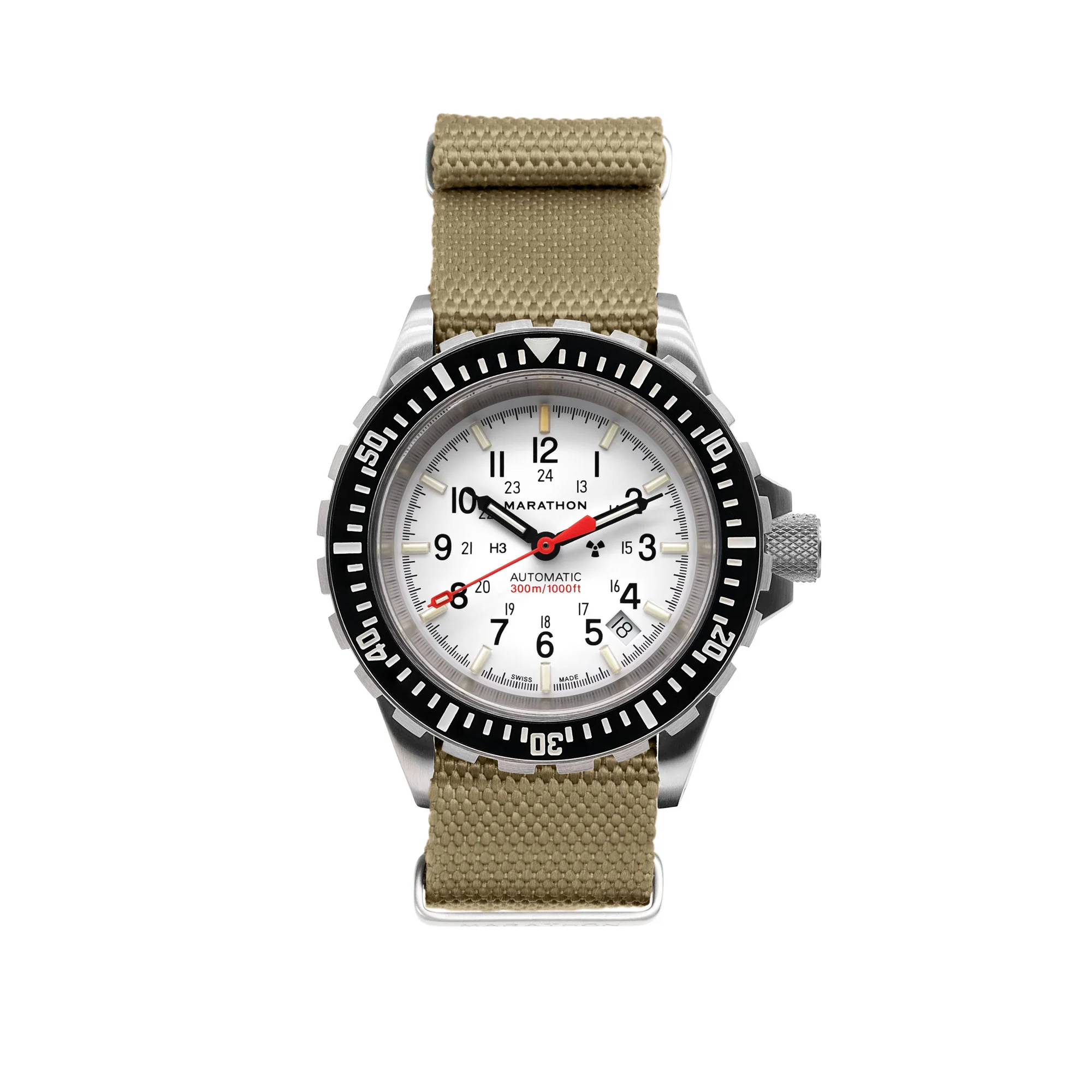 Nylon Canvas DEFSTAN Strap Brushed Steel Hardware, Khaki, 20mm - Image 3