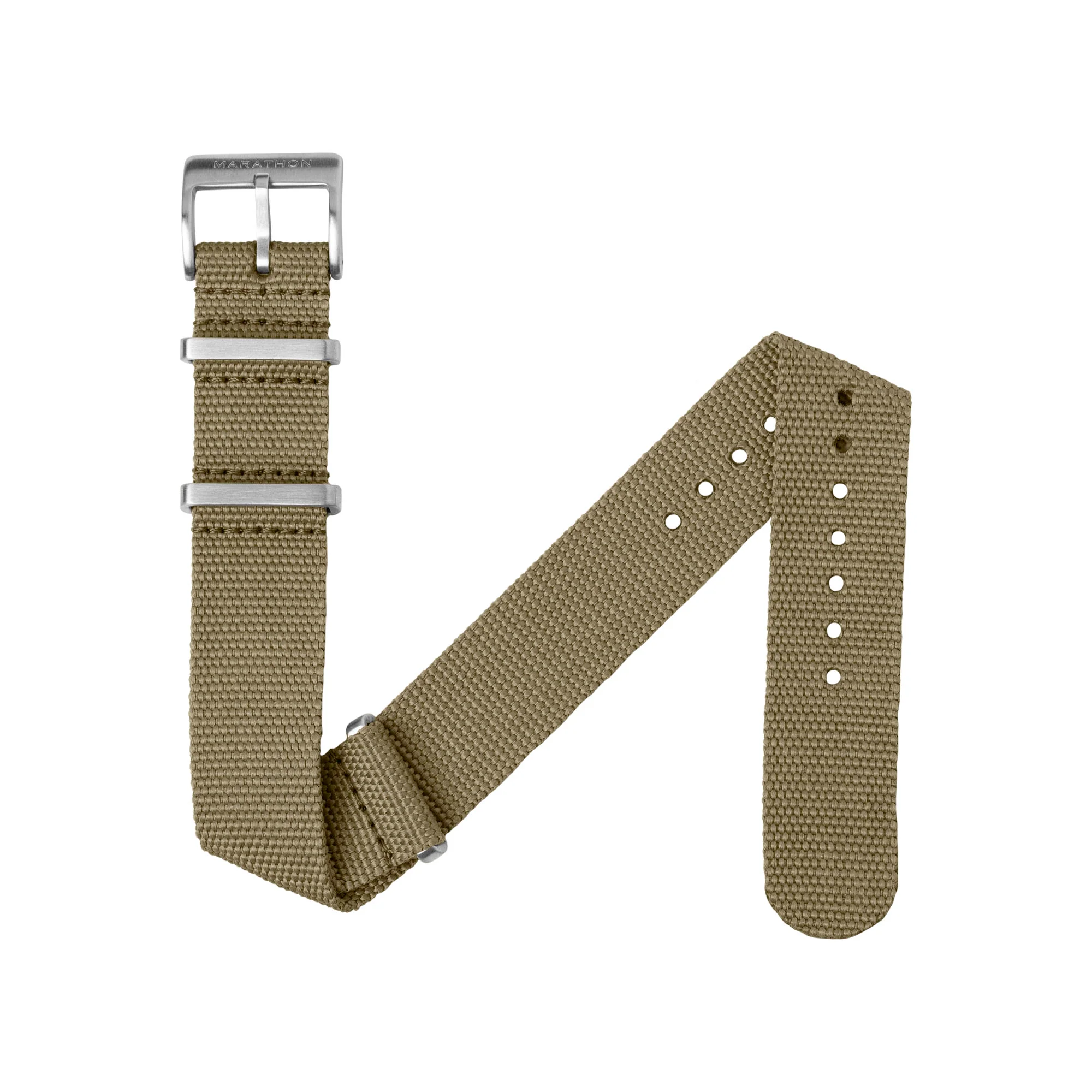 Nylon Canvas DEFSTAN Strap Brushed Steel Hardware, Khaki, 20mm - Image 5