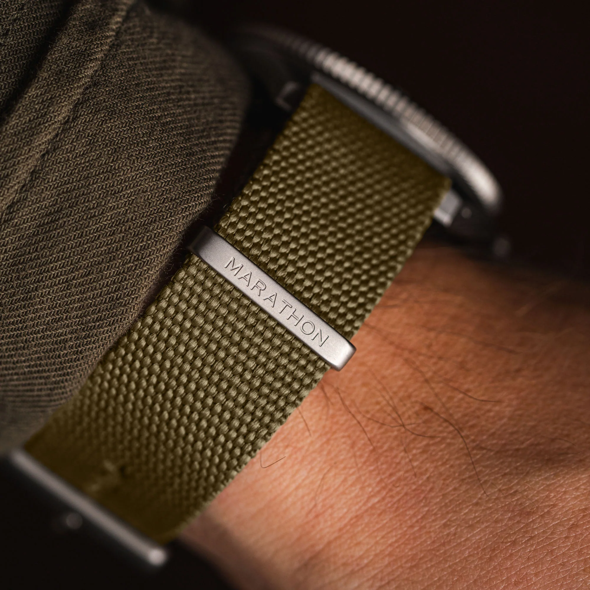 Nylon Canvas DEFSTAN Strap, Parkerized, Khaki, 20mm - Image 4